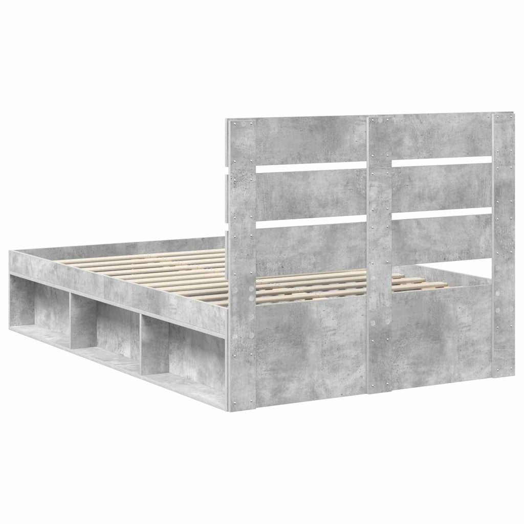 vidaXL Ramka łóżka Betonowy 120 x 200 cm Lite drewno sosnowe