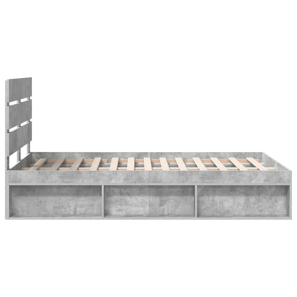 vidaXL Ramka łóżka Betonowy 120 x 200 cm Lite drewno sosnowe
