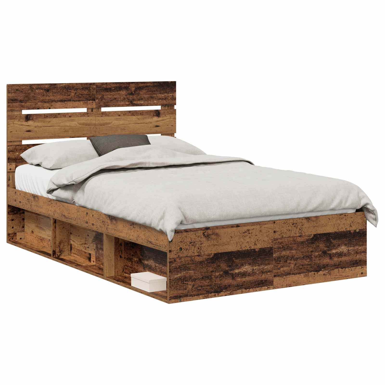 vidaXL Ramka łóżka Stare drewno 120 x 200 cm Lite drewno sosnowe