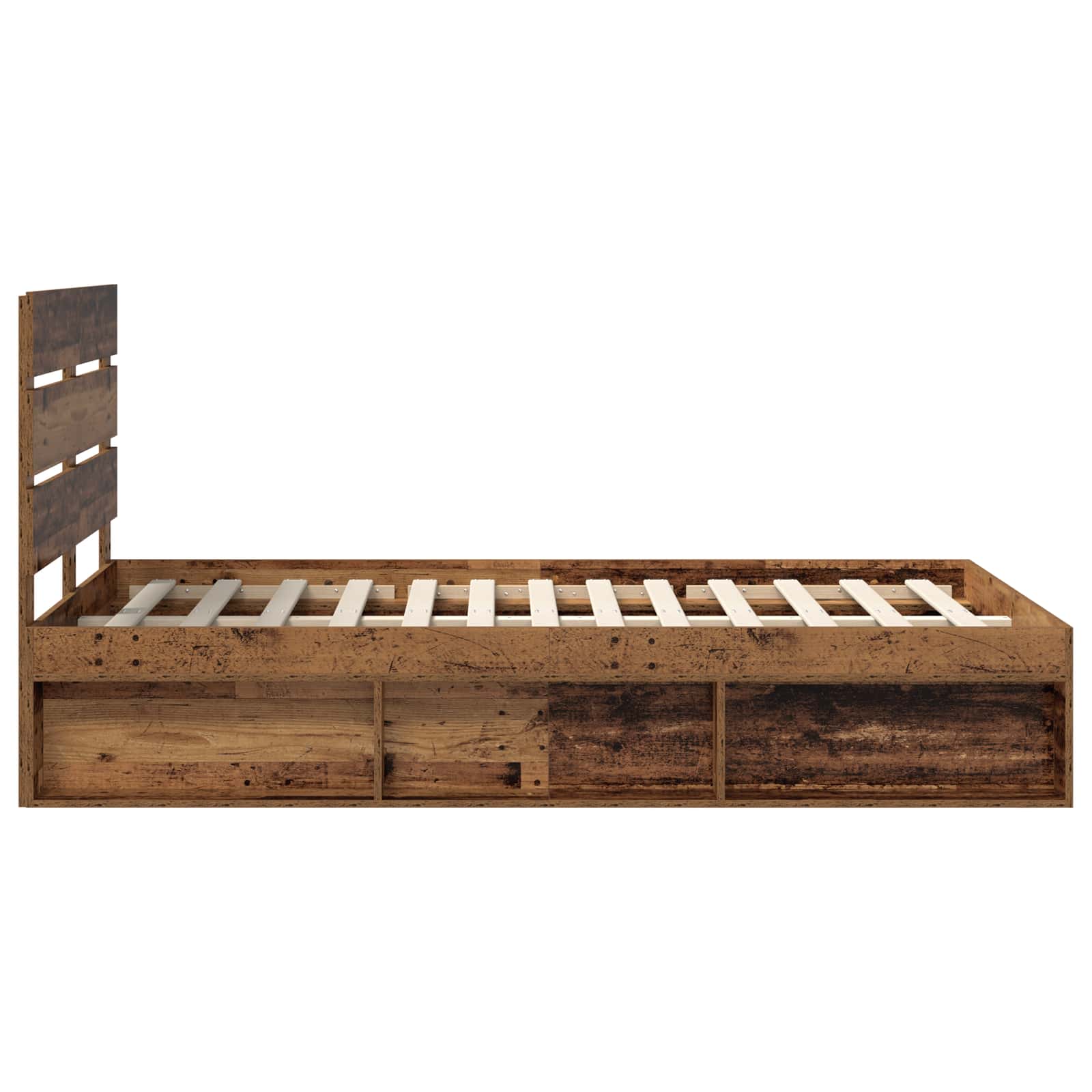 vidaXL Ramka łóżka Stare drewno 120 x 200 cm Lite drewno sosnowe