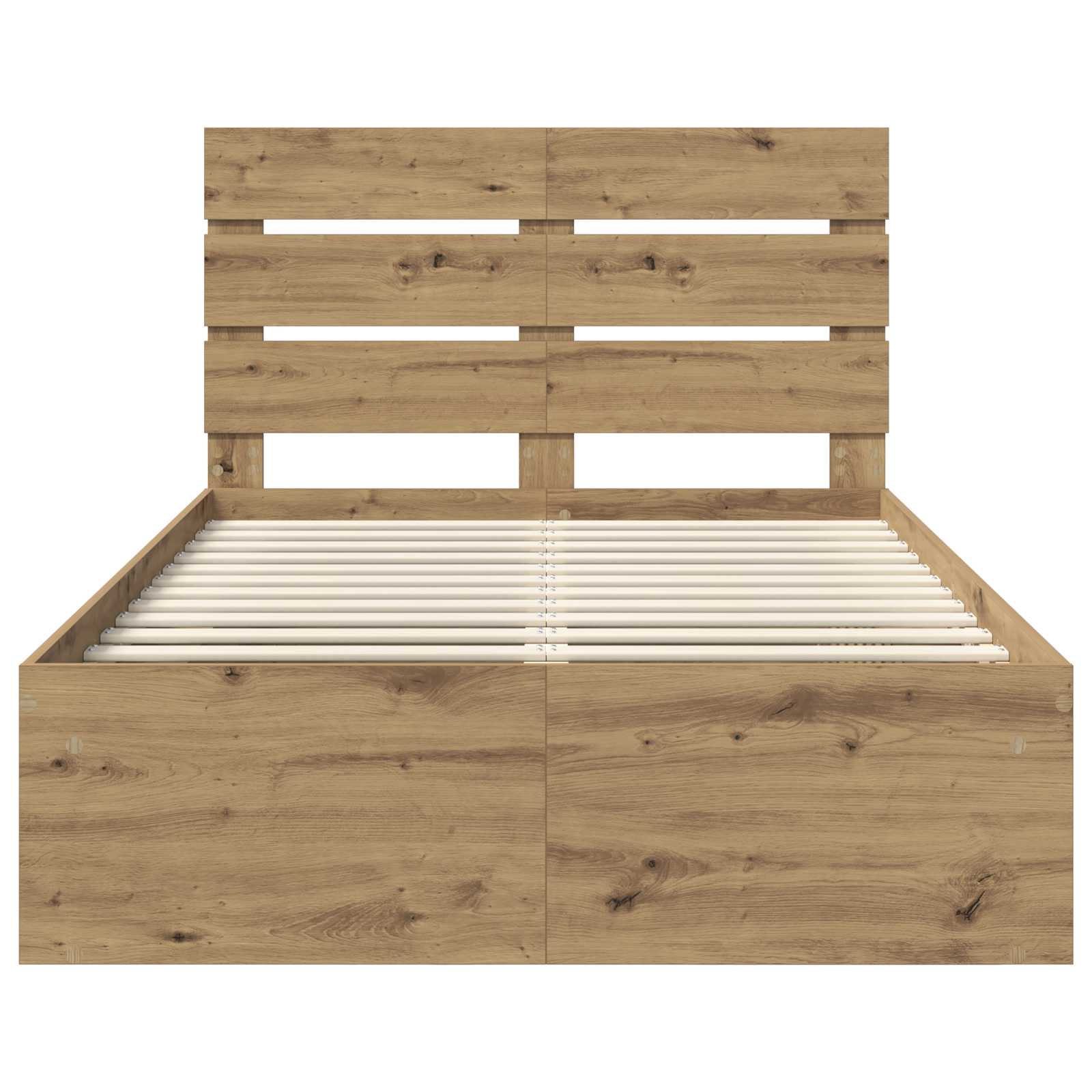 vidaXL Ramka łóżka Dąb rzemieślniczy 120 x 200 cm Lite drewno sosnowe