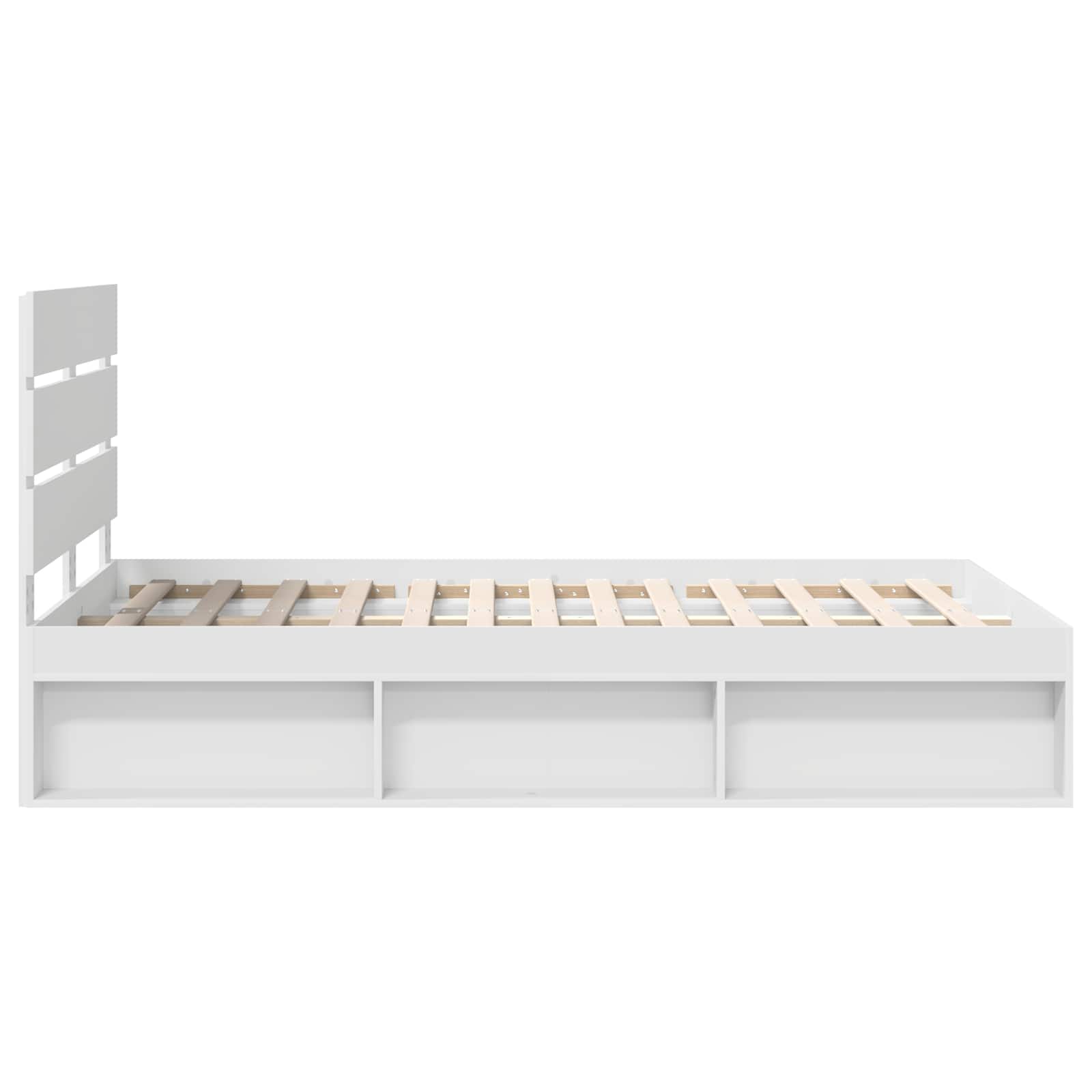vidaXL Ramka łóżka Z zagłówkiem Biały 120 x 190 cm Lite drewno sosnowe