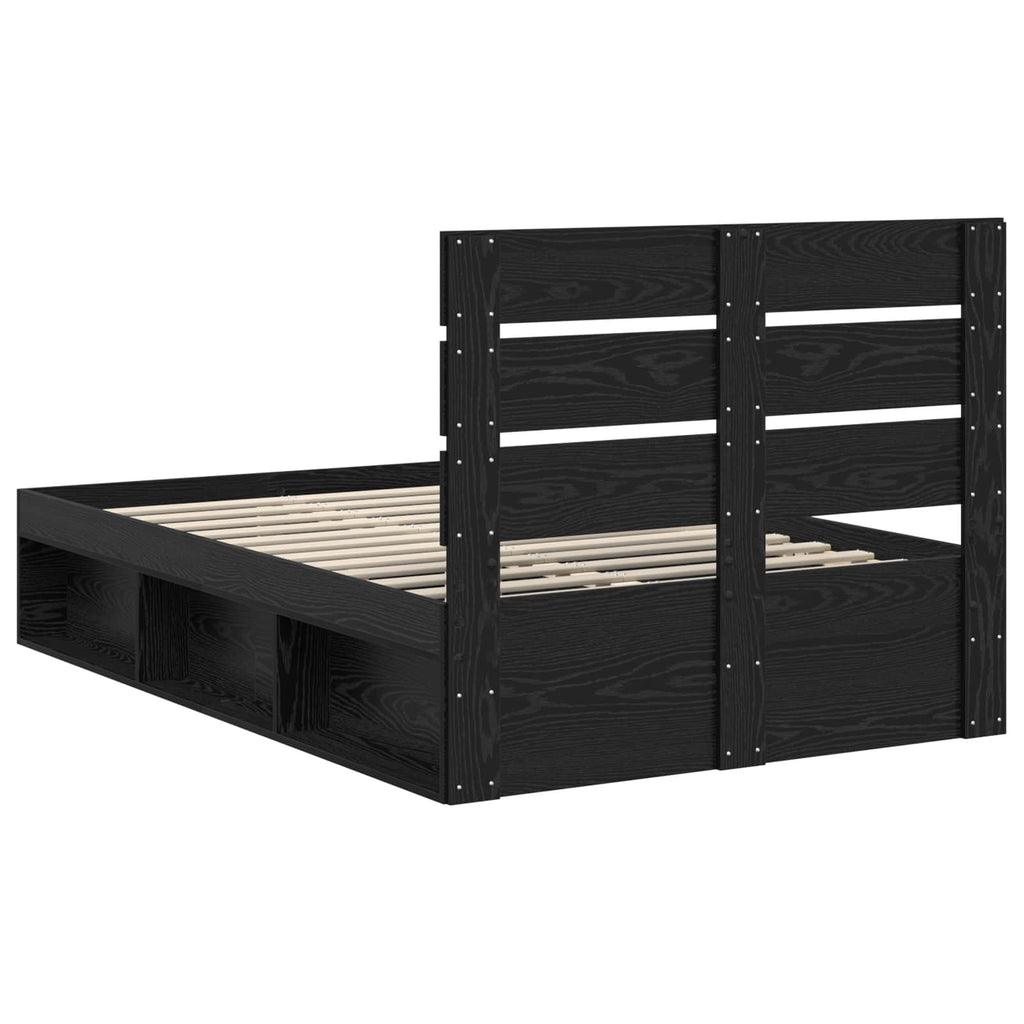 vidaXL Ramka łóżka Czarny 120 x 190 cm Lite drewno sosnowe