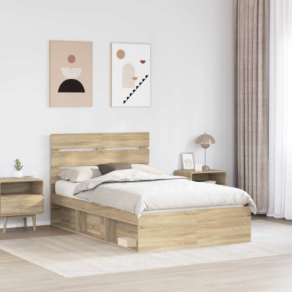vidaXL Ramka łóżka Sonoma 120 x 190 cm Lite drewno sosnowe