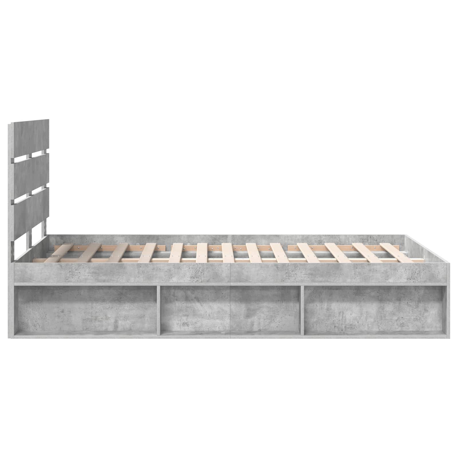 vidaXL Ramka łóżka Betonowy 120 x 190 cm Lite drewno sosnowe