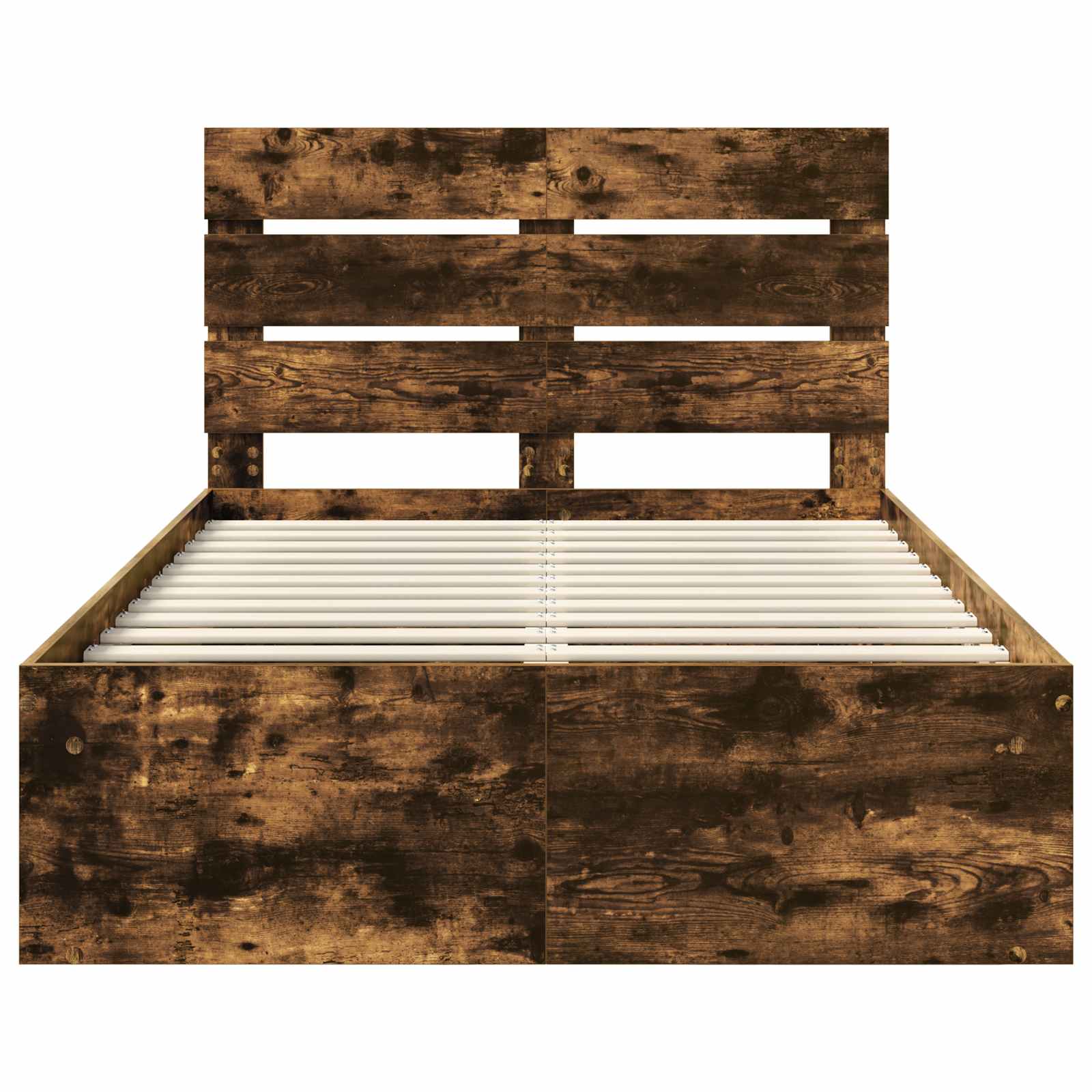 vidaXL Ramka łóżka Dąb wędzony 120 x 190 cm Lite drewno sosnowe