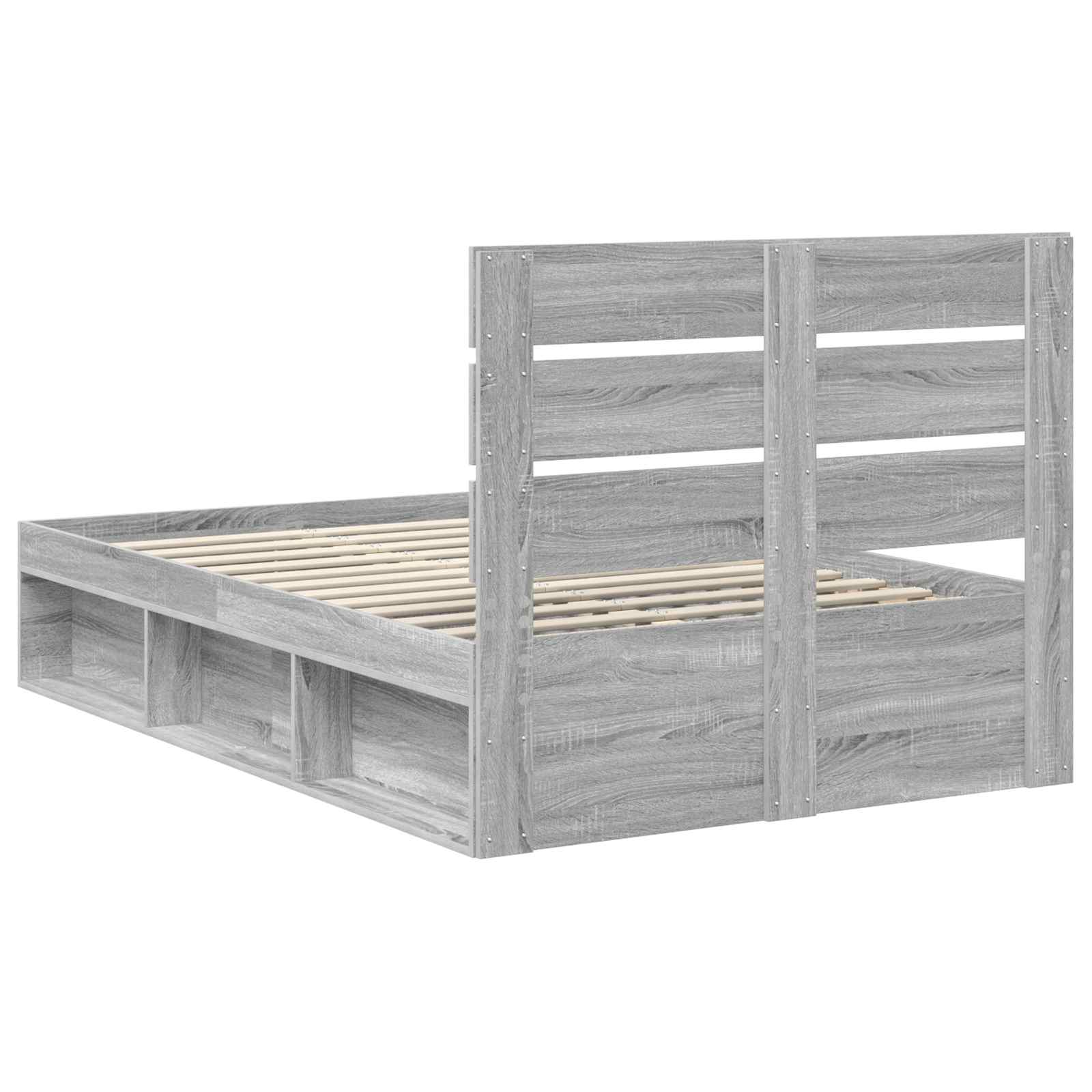 vidaXL Ramka łóżka Szary Sonoma 120 x 190 cm Lite drewno sosnowe