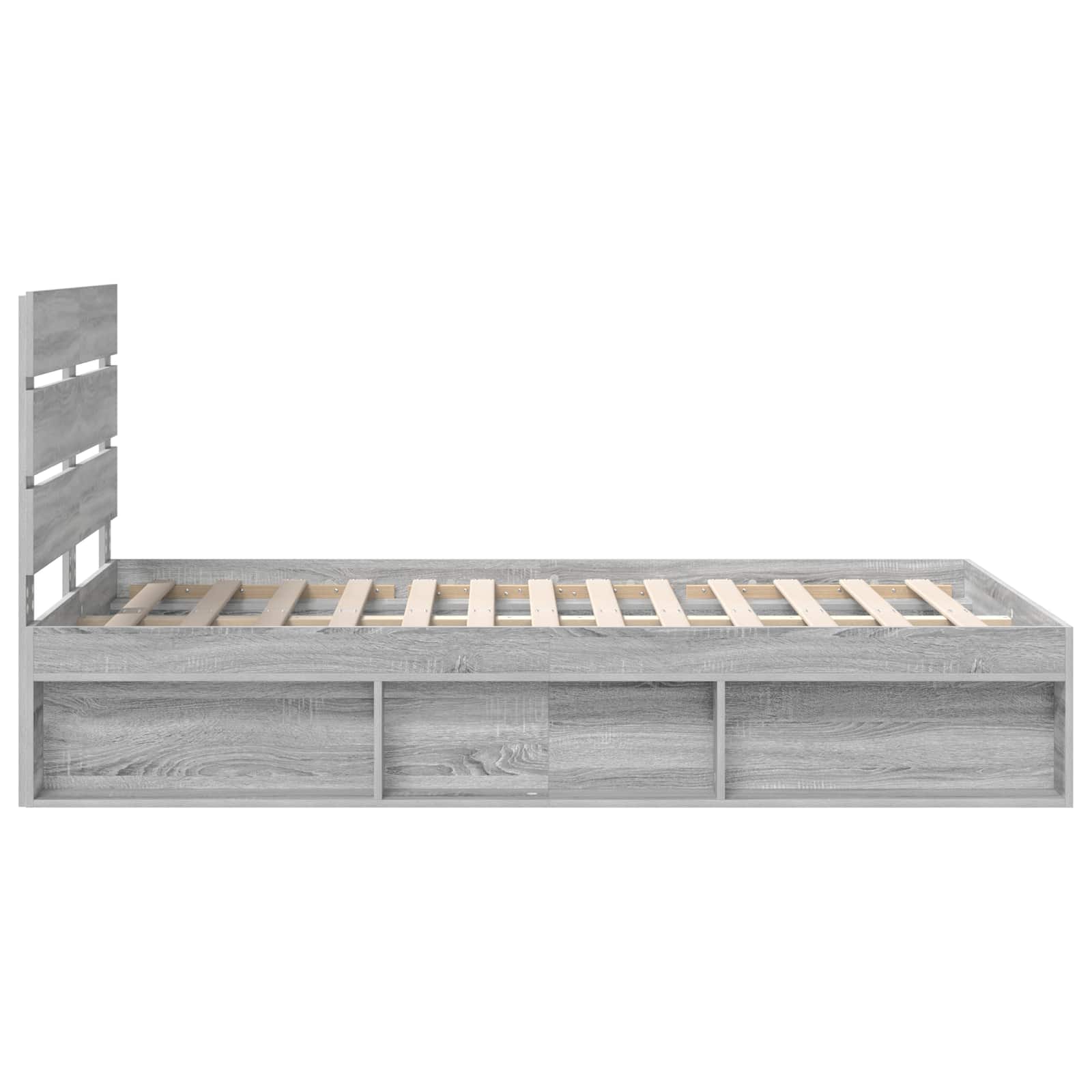 vidaXL Ramka łóżka Szary Sonoma 120 x 190 cm Lite drewno sosnowe