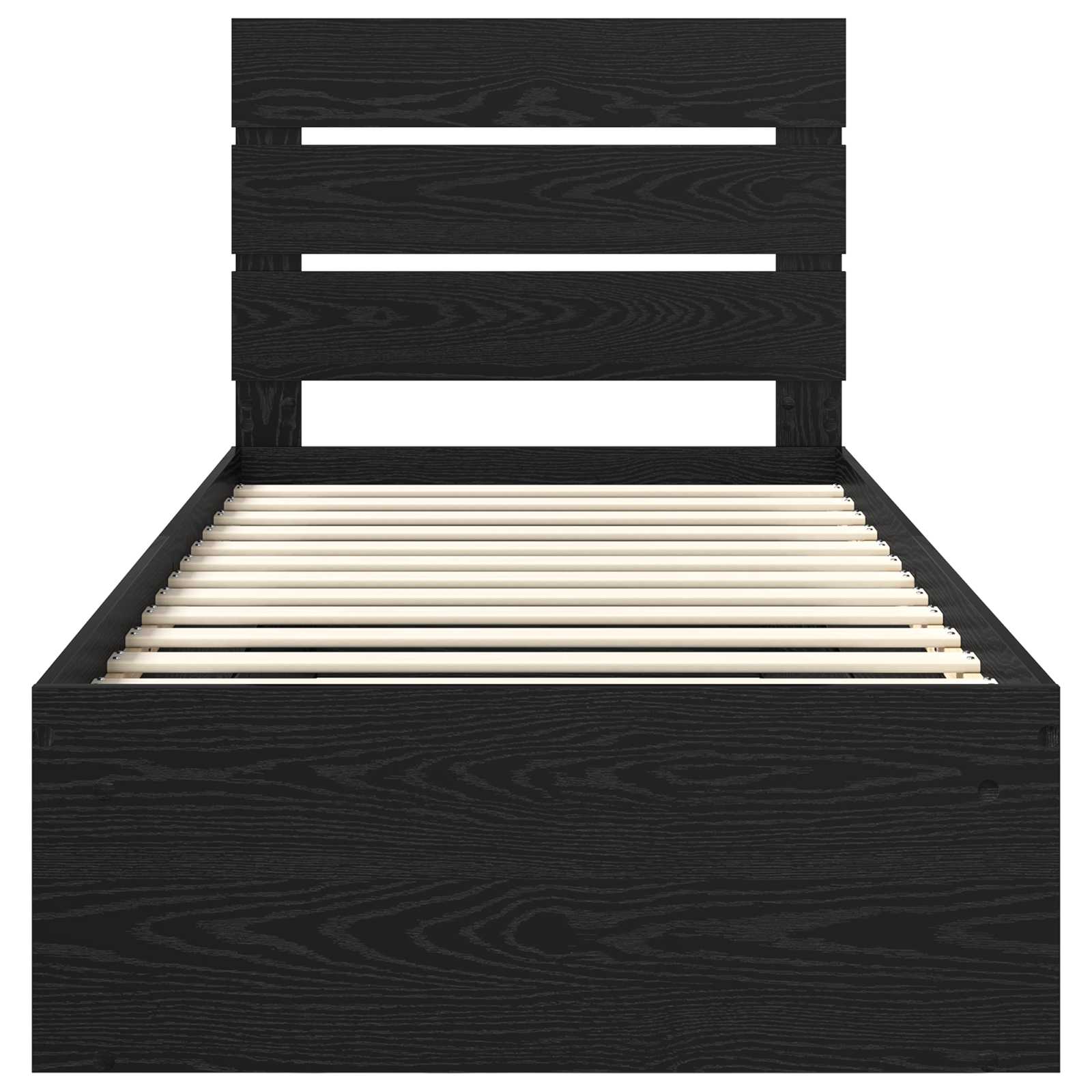 vidaXL Ramka łóżka Czarny 100 x 200 cm Lite drewno sosnowe