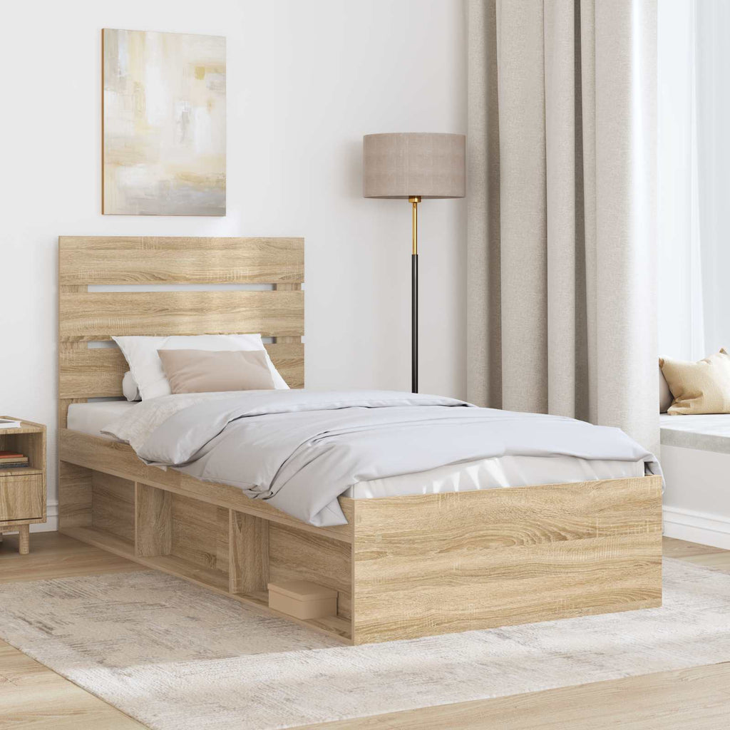 vidaXL Ramka łóżka Sonoma 100 x 200 cm Lite drewno sosnowe