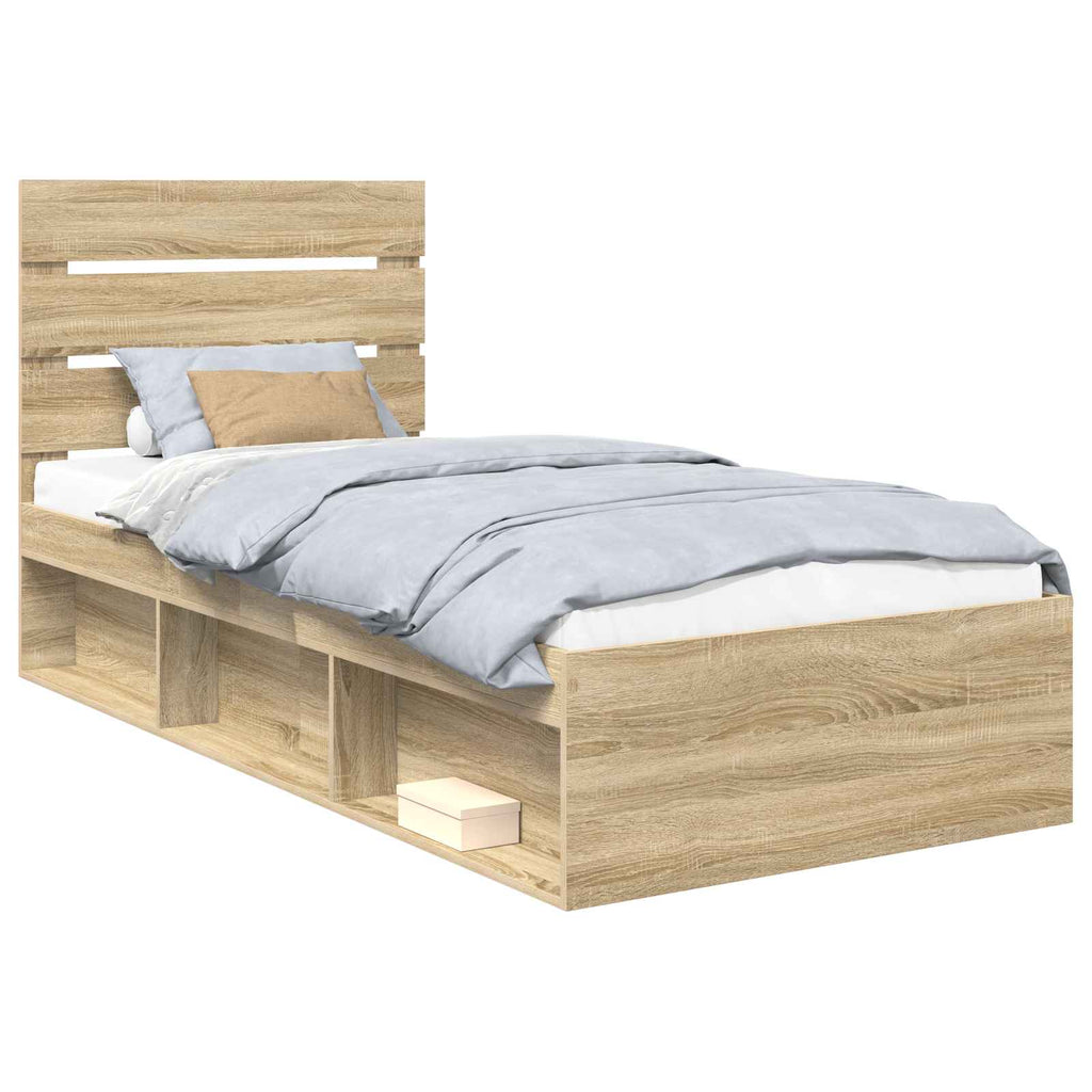 vidaXL Ramka łóżka Sonoma 100 x 200 cm Lite drewno sosnowe
