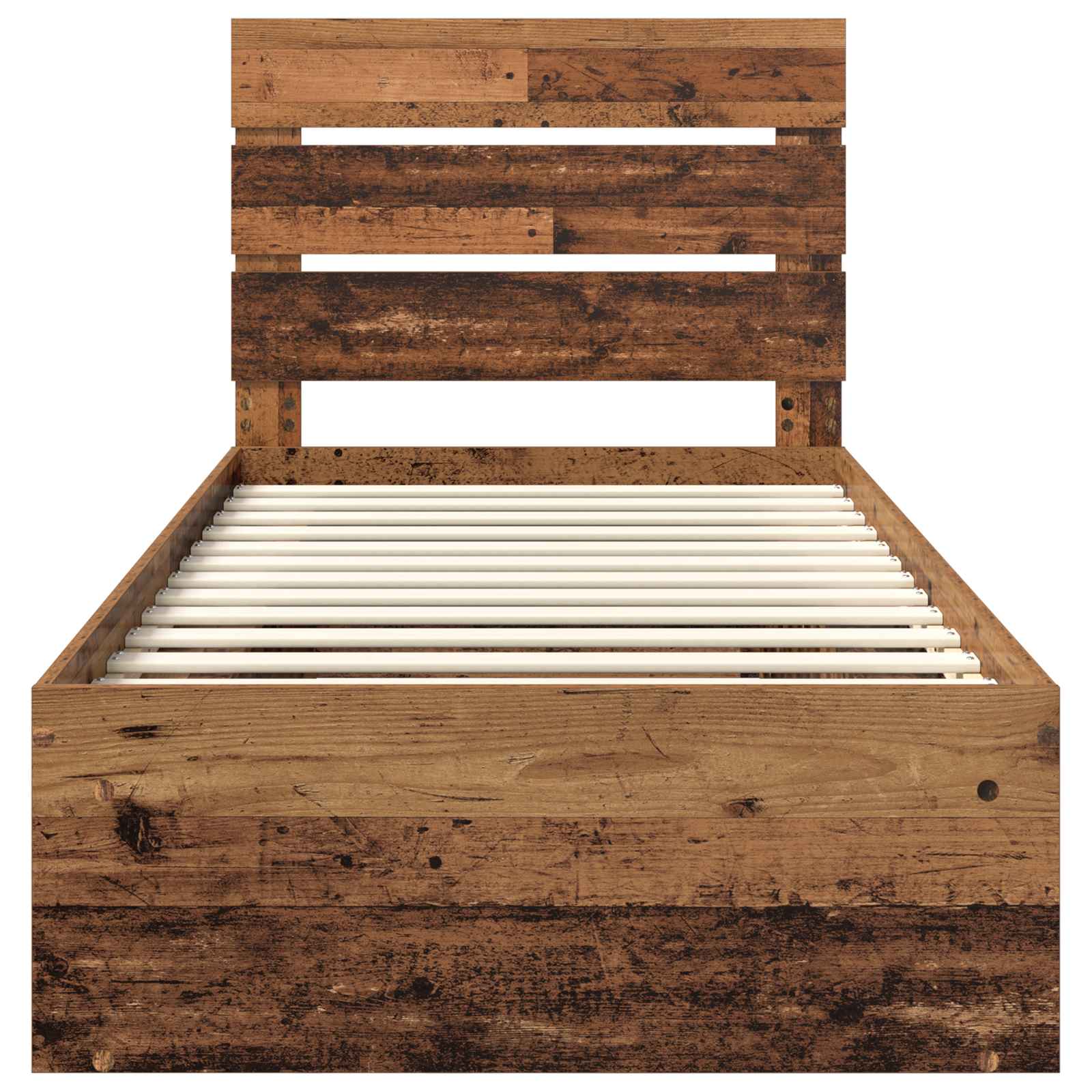 vidaXL Ramka łóżka Stare drewno 100 x 200 cm Lite drewno sosnowe
