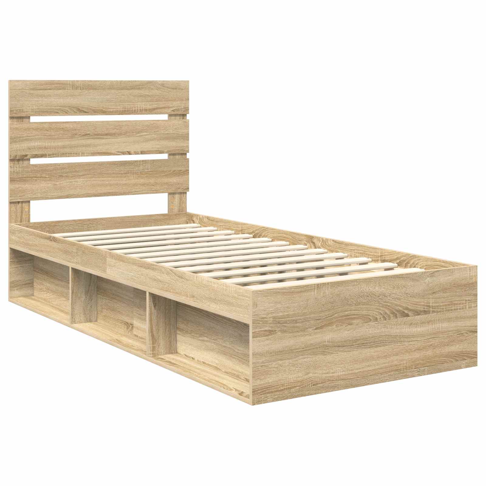 vidaXL Ramka łóżka Dąb Sonoma 90 x 200 cm Lite drewno sosnowe