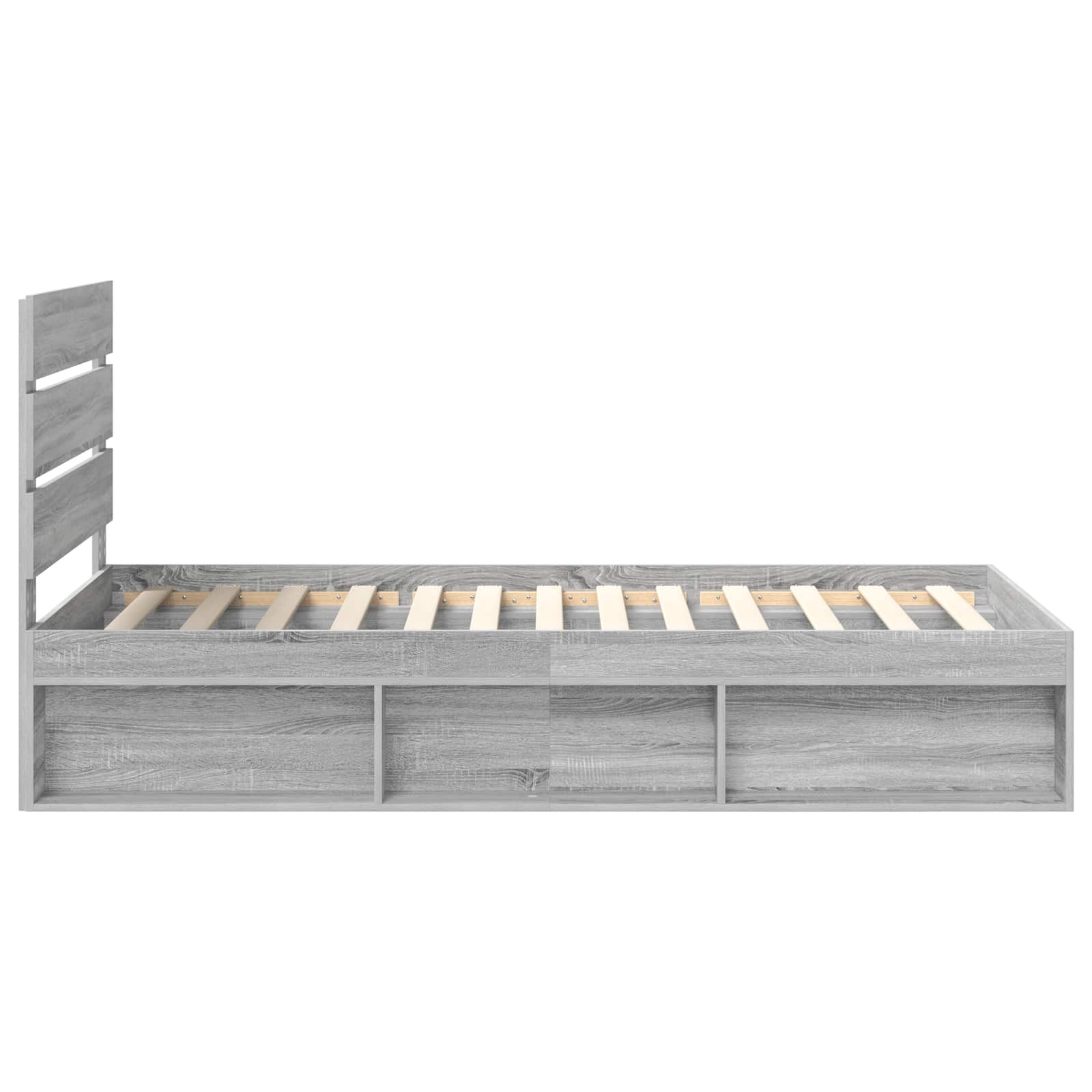 vidaXL Ramka łóżka Szary Sonoma 90 x 200 cm Lite drewno sosnowe