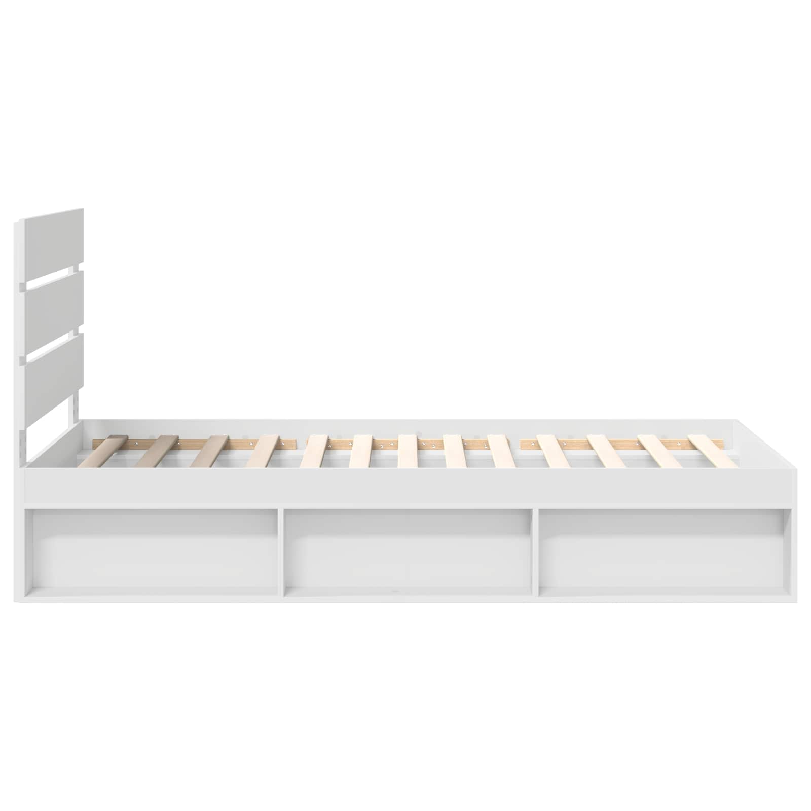 vidaXL Ramka łóżka Z zagłówkiem Biały 90 x 190 cm Lite drewno sosnowe