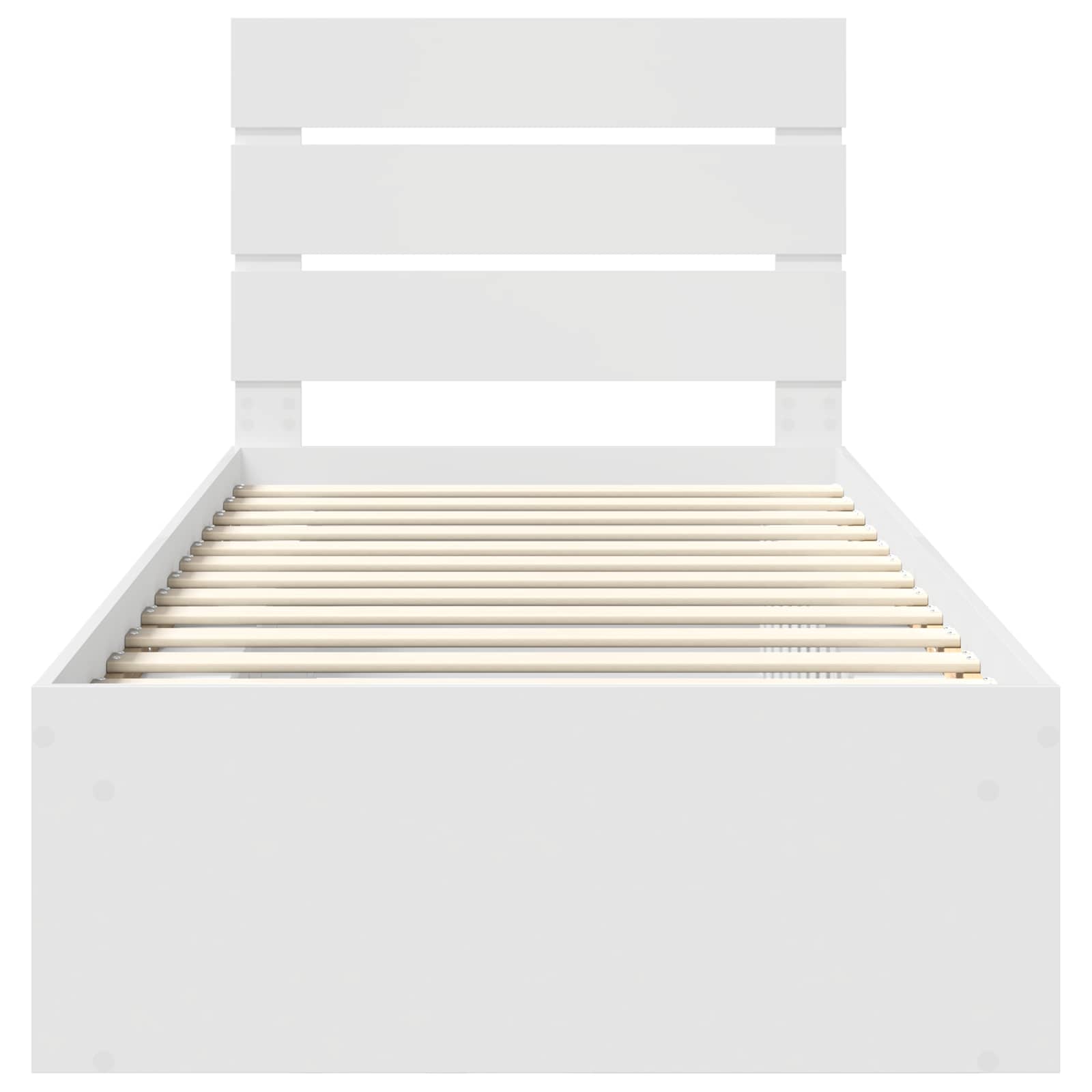 vidaXL Ramka łóżka Z zagłówkiem Biały 75 x 190 cm Lite drewno sosnowe