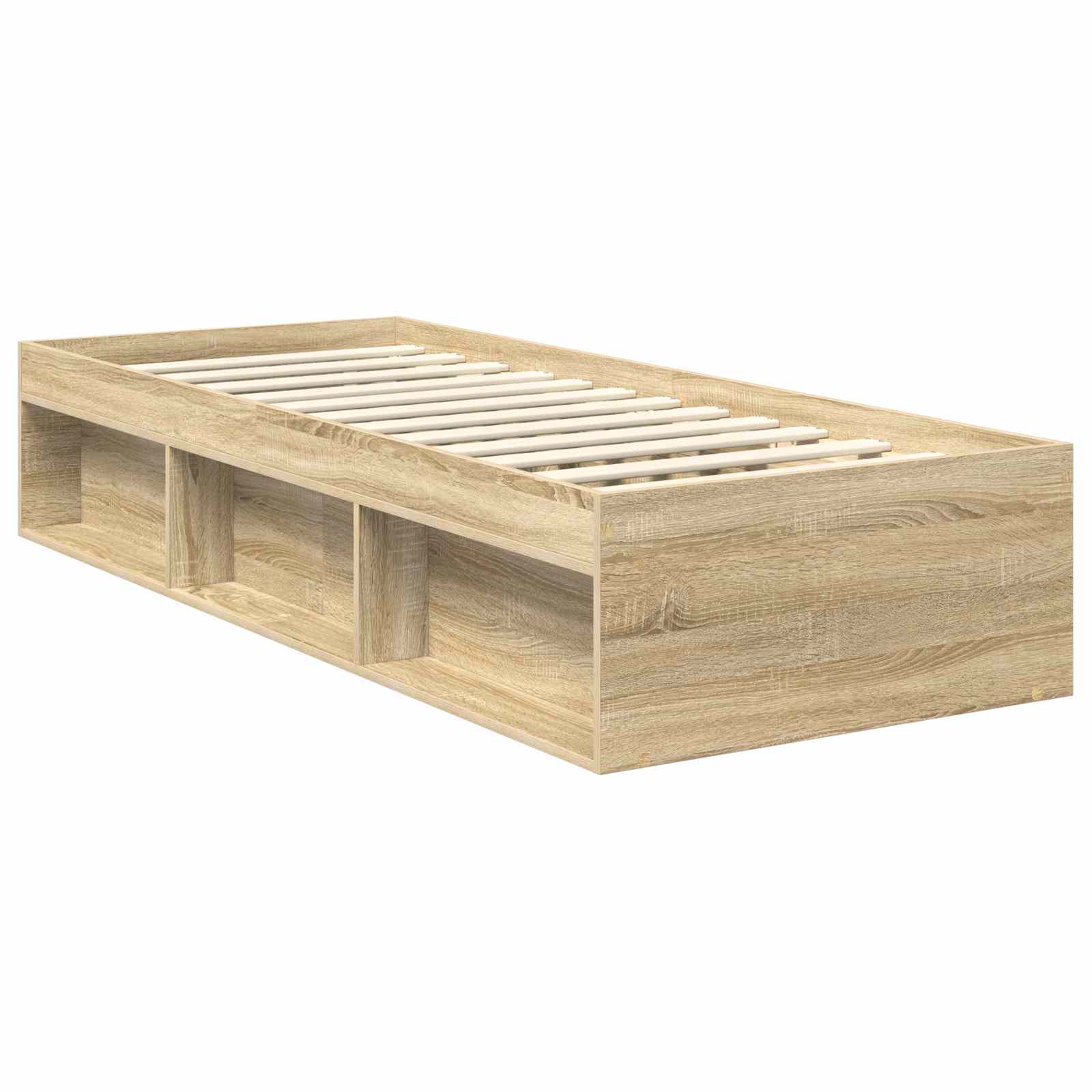 vidaXL Ramka łóżka Dąb Sonoma 75 x 190 cm Lite drewno sosnowe