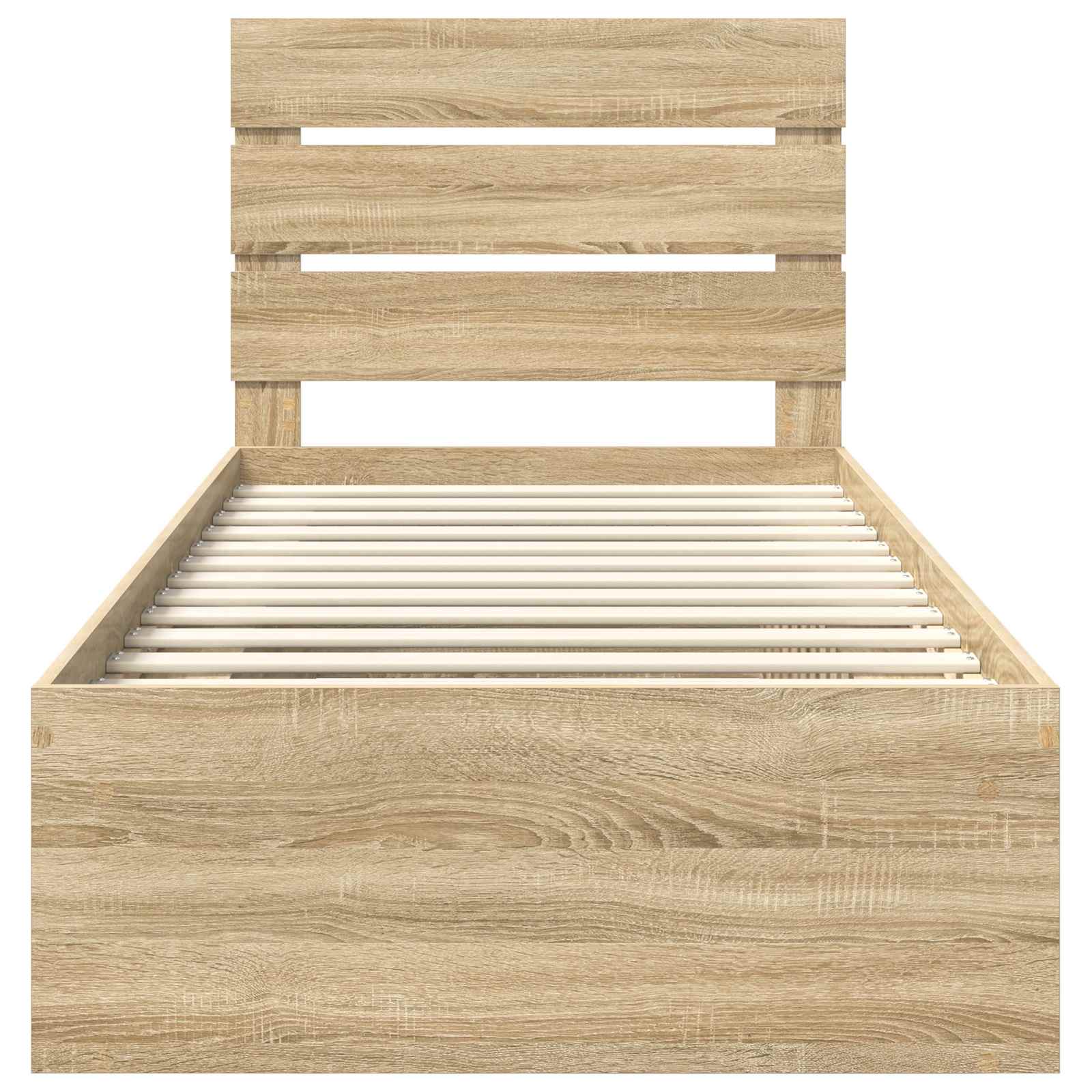 vidaXL Ramka łóżka Dąb Sonoma 75 x 190 cm Lite drewno sosnowe