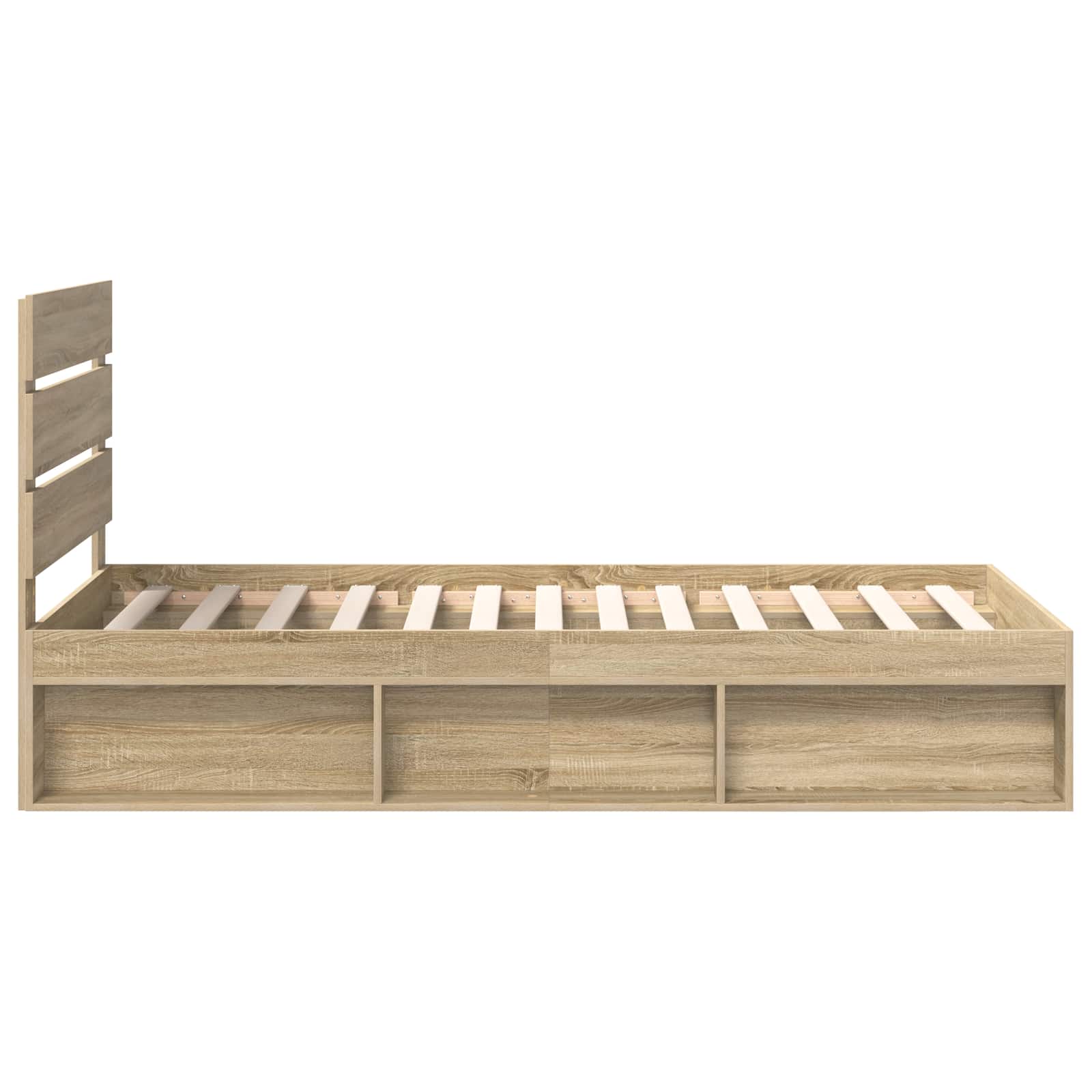 vidaXL Ramka łóżka Dąb Sonoma 75 x 190 cm Lite drewno sosnowe