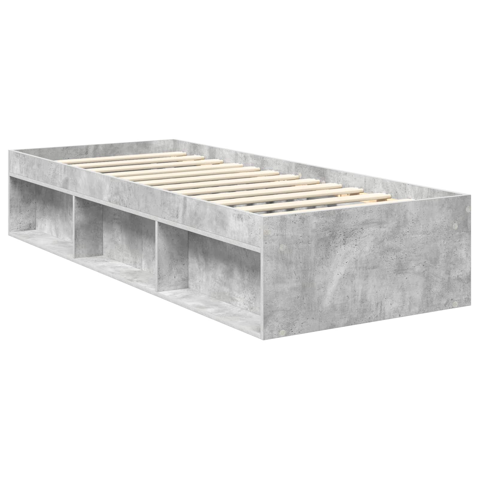 vidaXL Ramka łóżka Szary beton 75 x 190 cm Lite drewno sosnowe