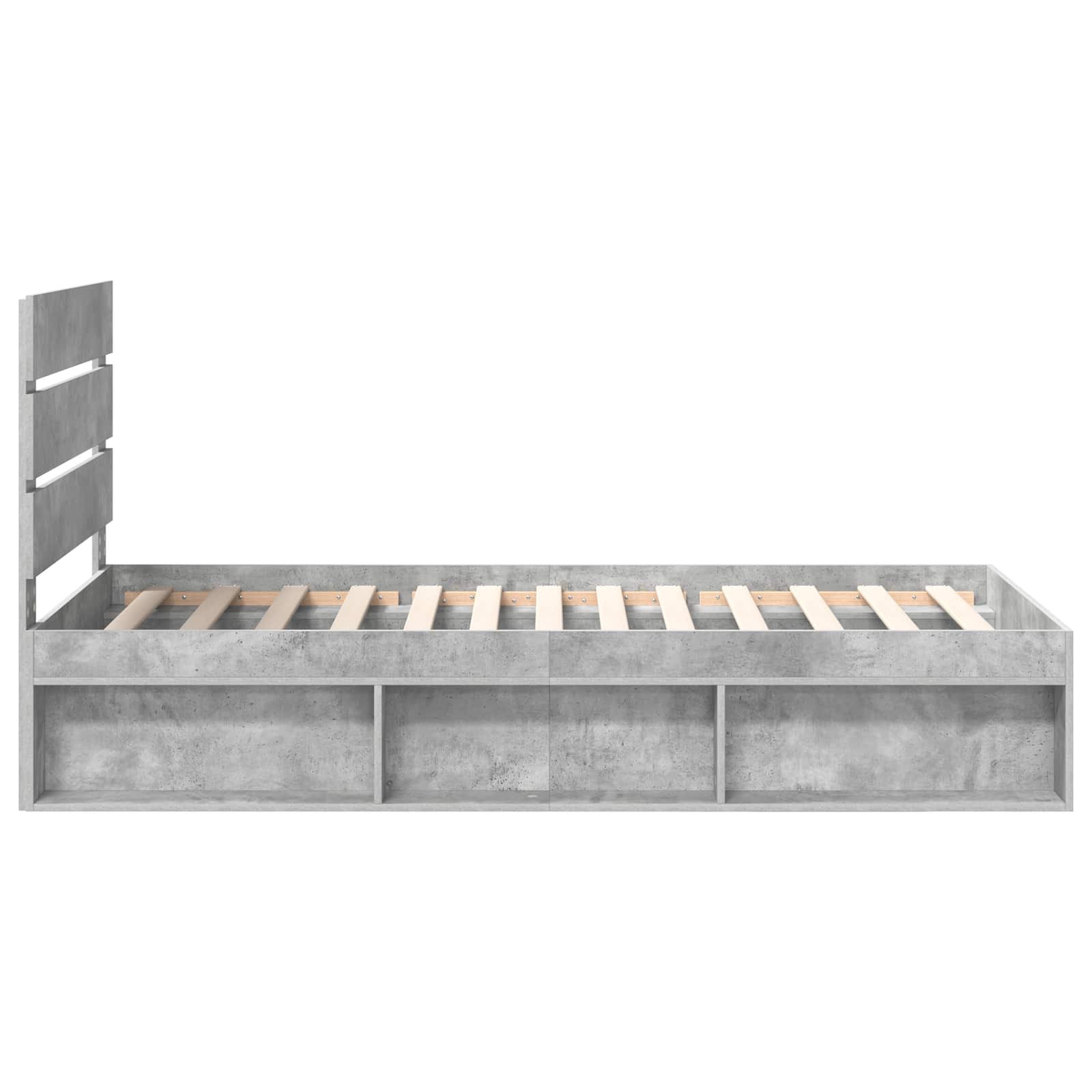 vidaXL Ramka łóżka Szary beton 75 x 190 cm Lite drewno sosnowe