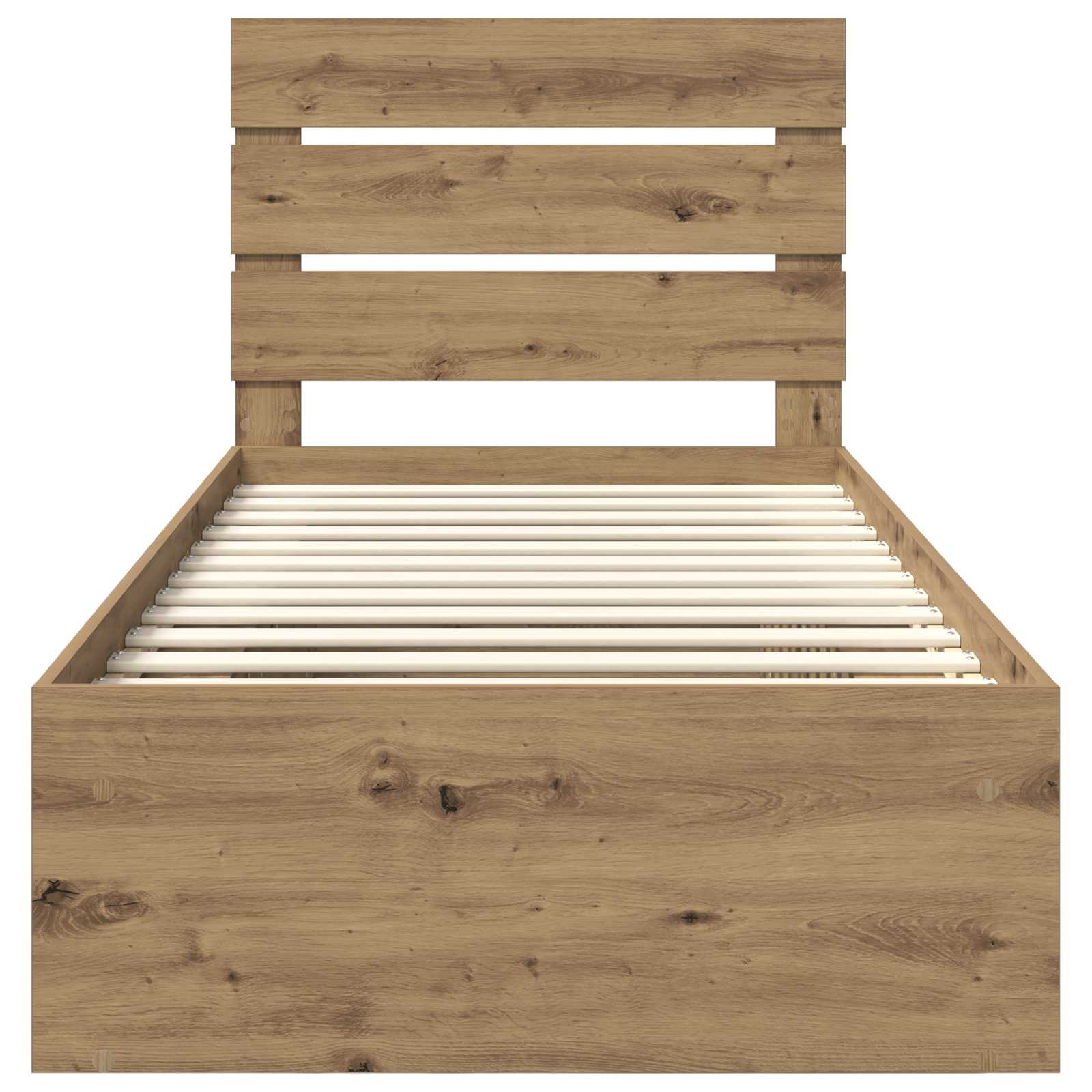 vidaXL Ramka łóżka Dąb rzemieślniczy 75 x 190 cm Lite drewno sosnowe