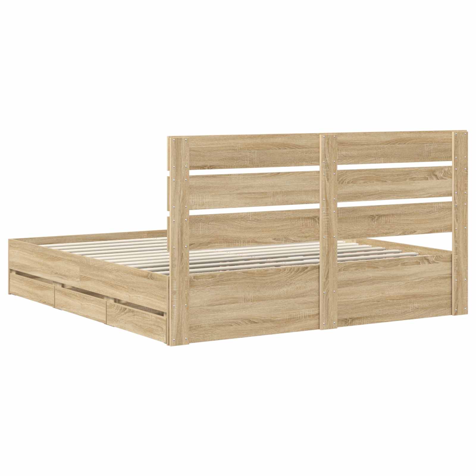 vidaXL Ramka łóżka Dąb Sonoma 200 x 200 cm Drewno inżynieryjne