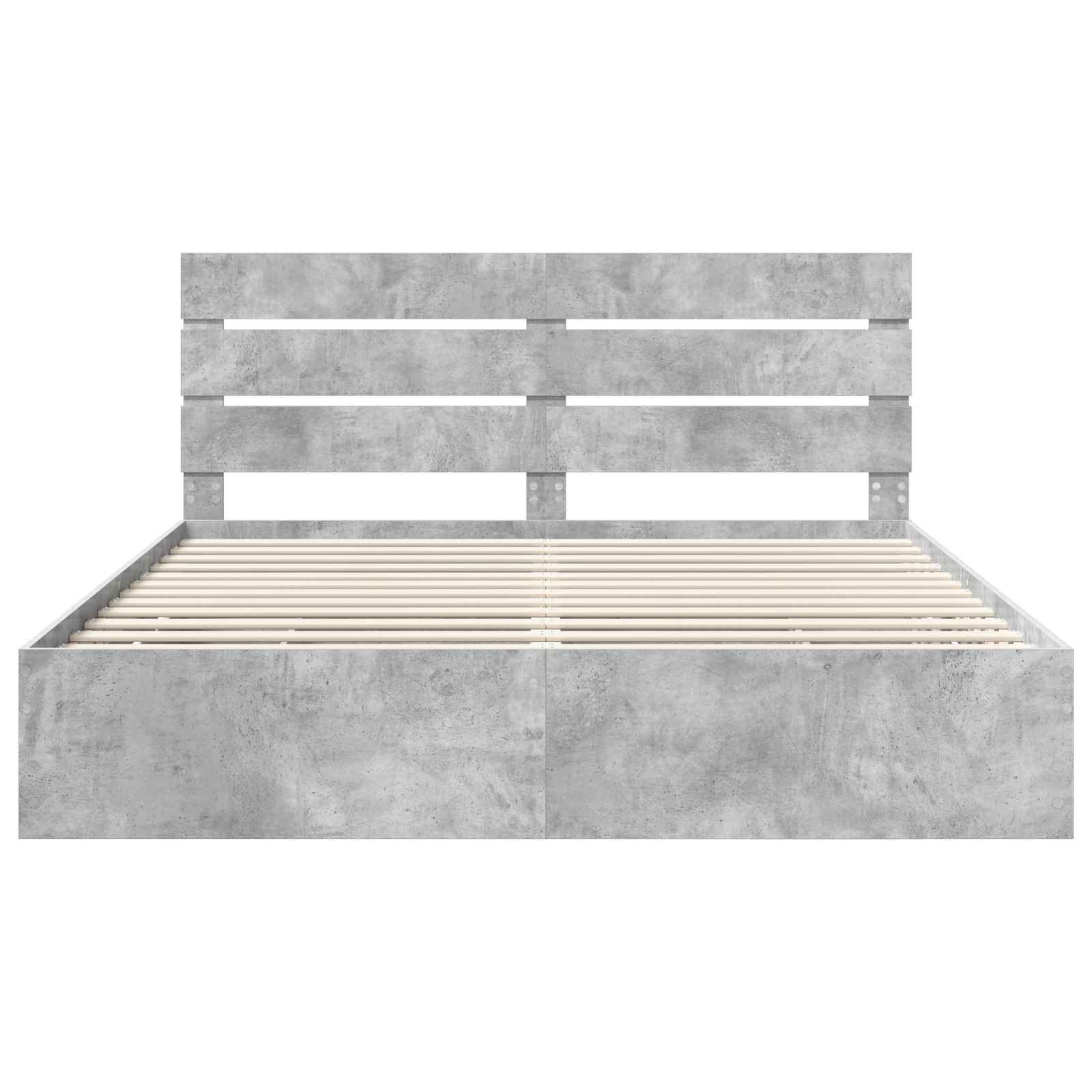 vidaXL Ramka łóżka Betonowy szary 200 x 200 cm Drewno inżynieryjne