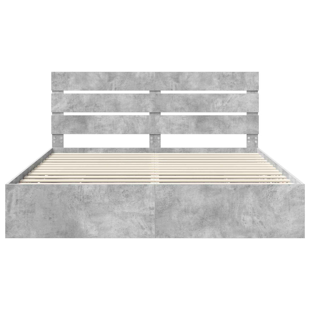 vidaXL Ramka łóżka Betonowy szary 180 x 200 cm Drewno inżynieryjne