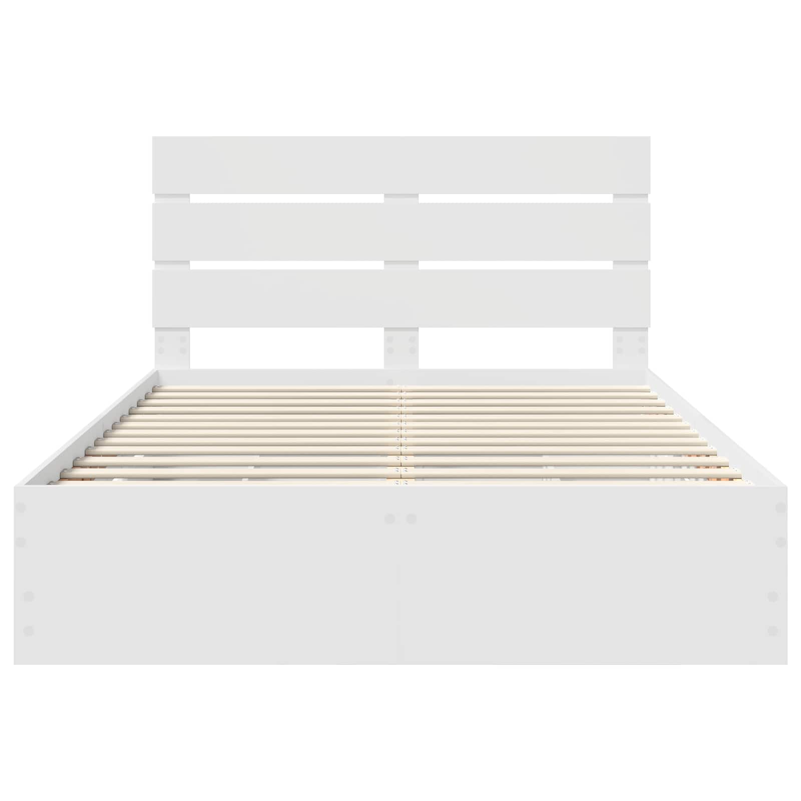 vidaXL Ramka łóżka z szufladą Biały 150 x 200 cm Drewno inżynieryjne