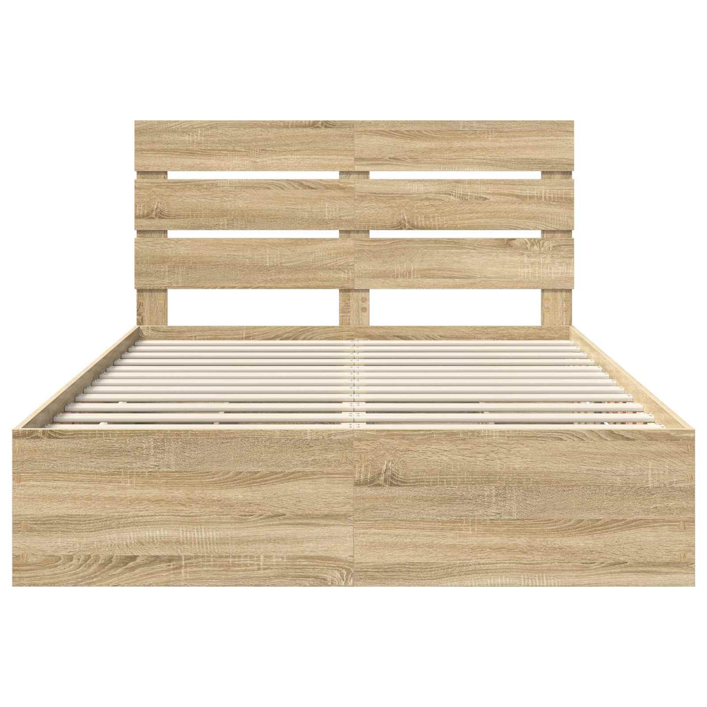 vidaXL Ramka łóżka Dąb Sonoma 150 x 200 cm Drewno inżynieryjne