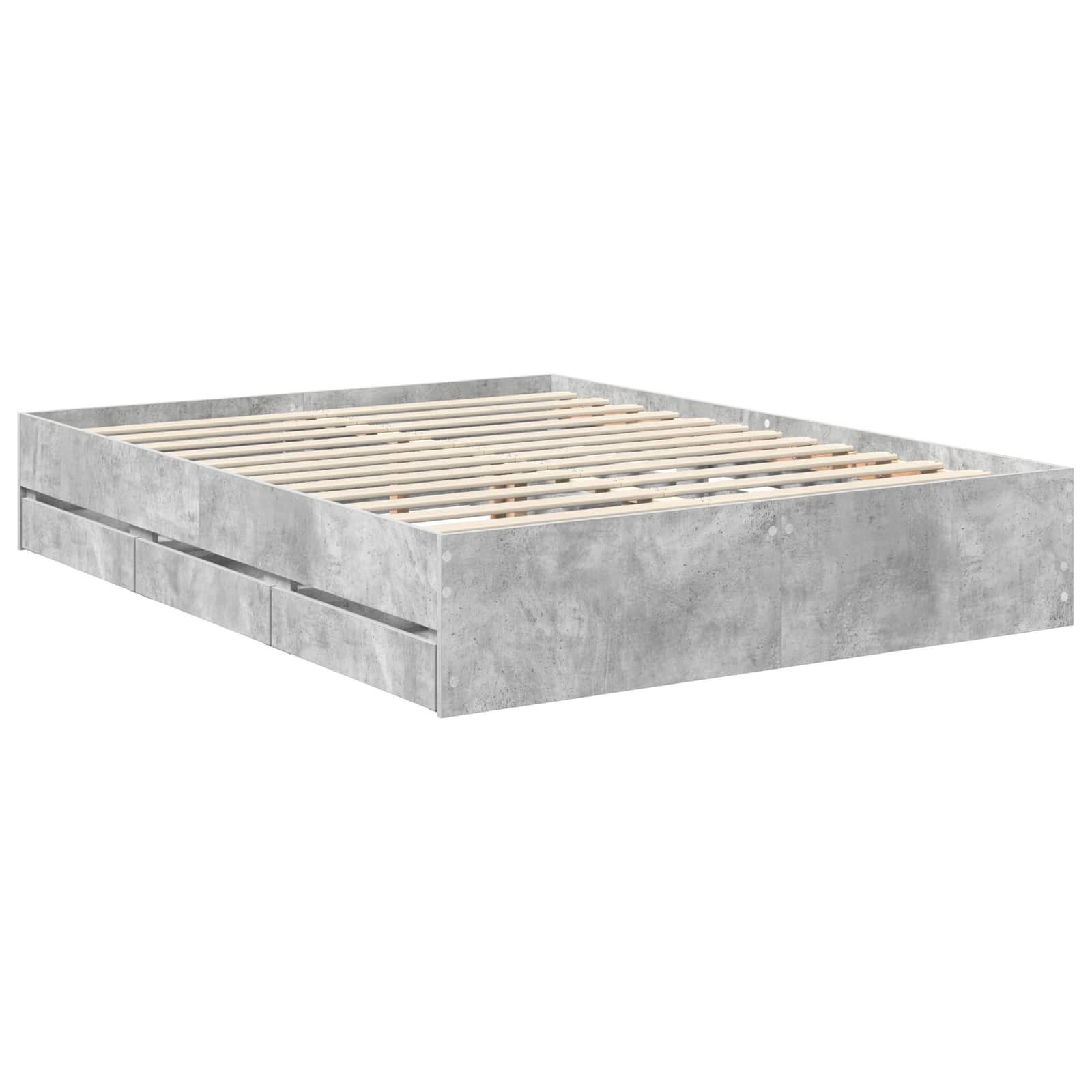 vidaXL Ramka łóżka Betonowy szary 150 x 200 cm Drewno inżynieryjne