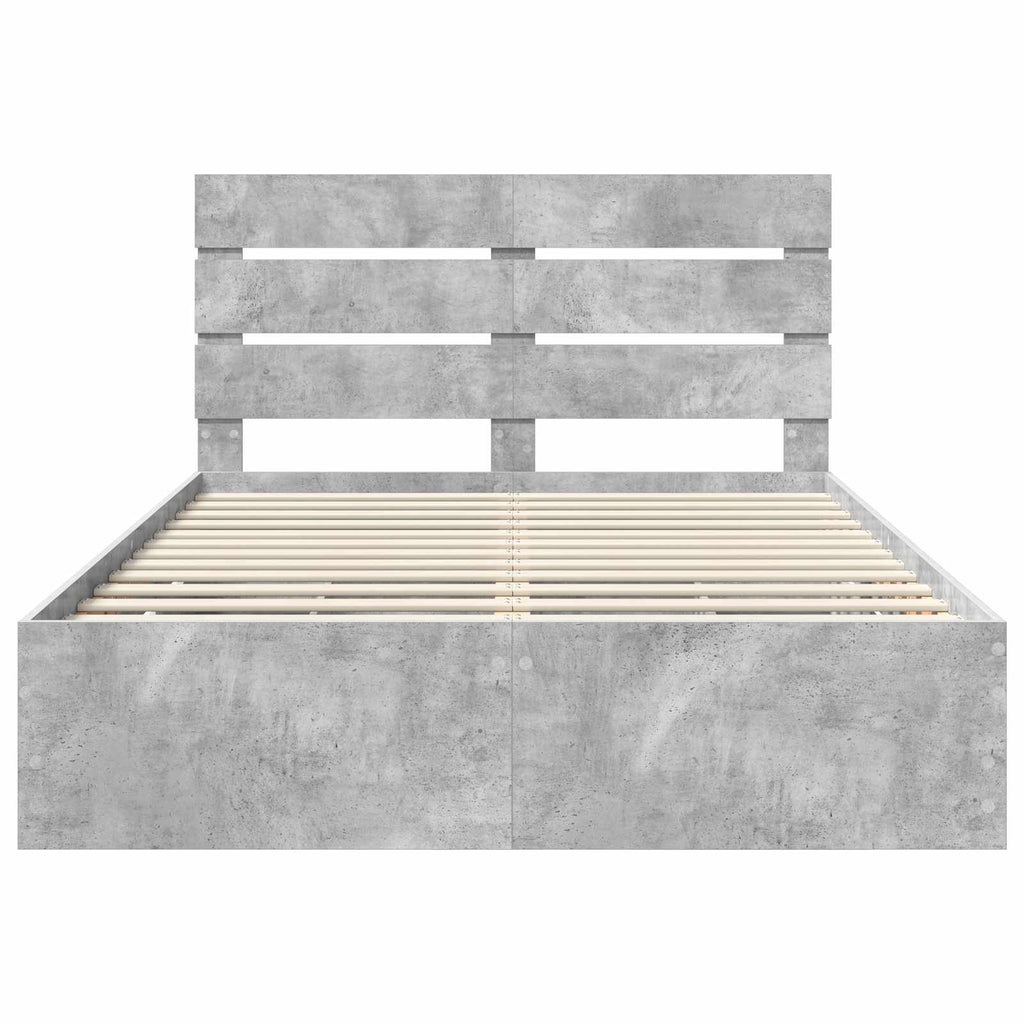 vidaXL Ramka łóżka Betonowy szary 150 x 200 cm Drewno inżynieryjne