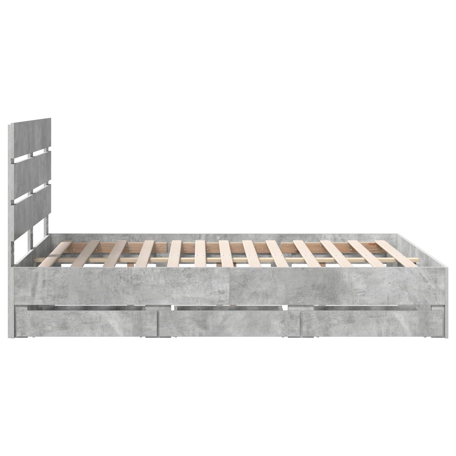 vidaXL Ramka łóżka Betonowy szary 150 x 200 cm Drewno inżynieryjne