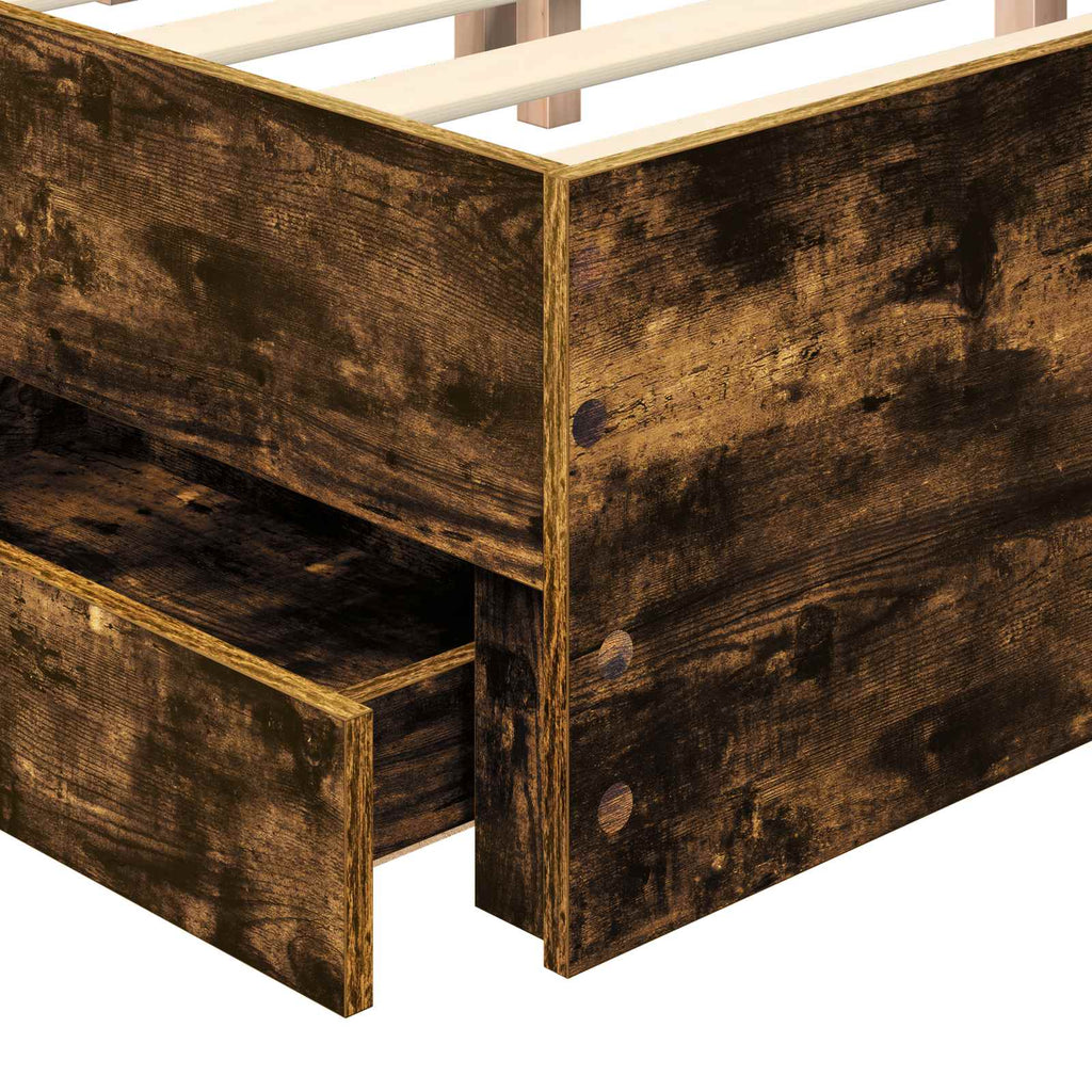 vidaXL Ramka łóżka Dąb wędzony 150 x 200 cm Drewno inżynieryjne