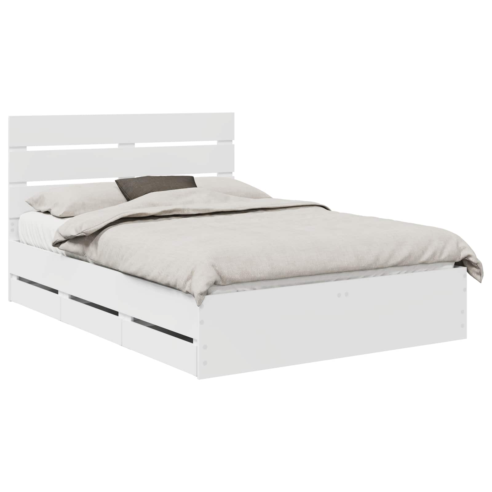 vidaXL Ramka łóżka z szufladą Biały 140 x 190 cm Drewno inżynieryjne