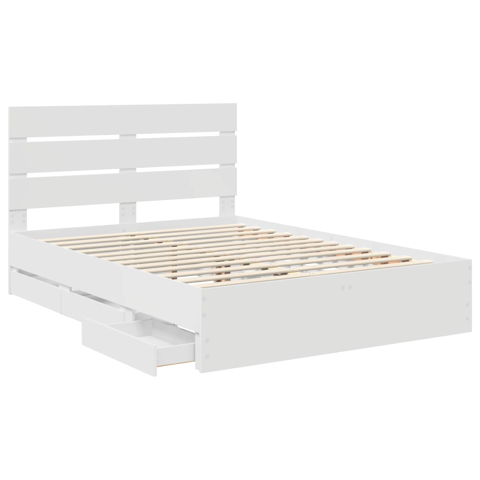 vidaXL Ramka łóżka z szufladą Biały 140 x 190 cm Drewno inżynieryjne