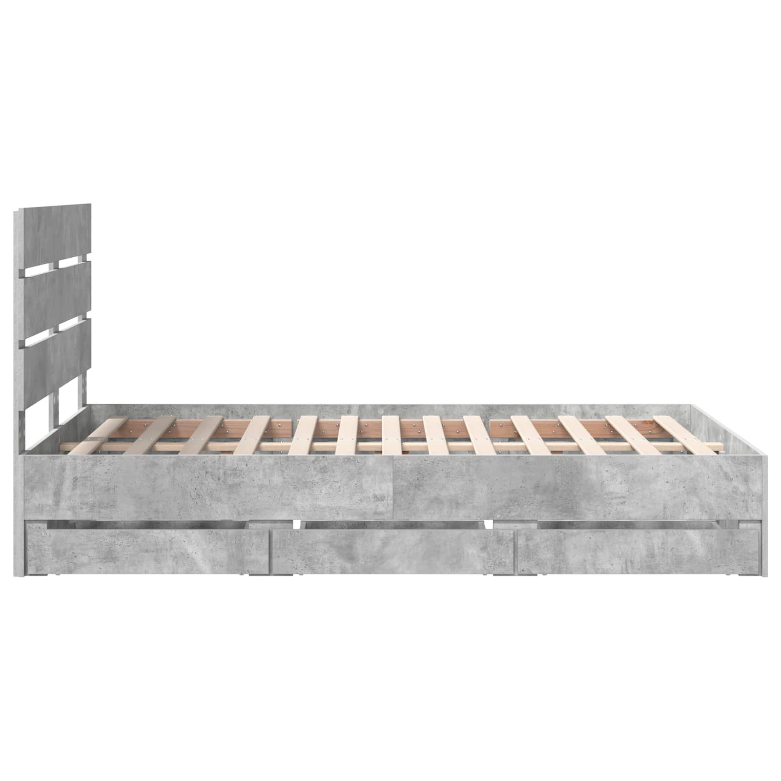 vidaXL Ramka łóżka Betonowy szary 135 x 190 cm Drewno inżynieryjne