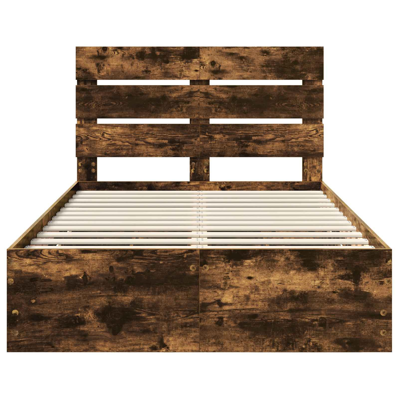 vidaXL Ramka łóżka Dąb wędzony 135 x 190 cm Drewno inżynieryjne