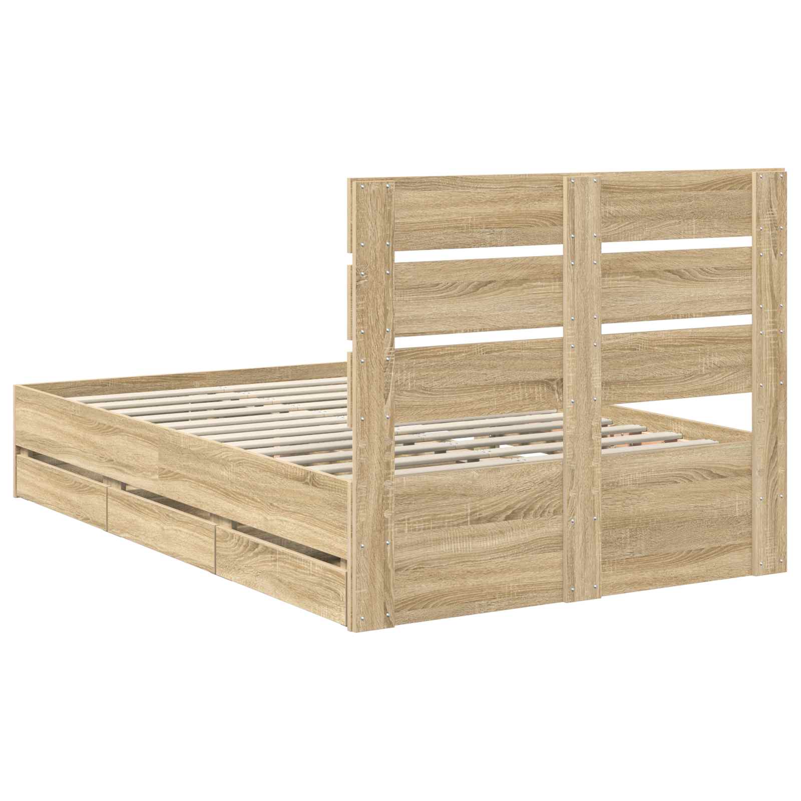 vidaXL Ramka łóżka Dąb Sonoma 120 x 190 cm Drewno inżynieryjne
