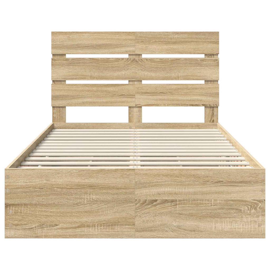 vidaXL Ramka łóżka Dąb Sonoma 120 x 190 cm Drewno inżynieryjne