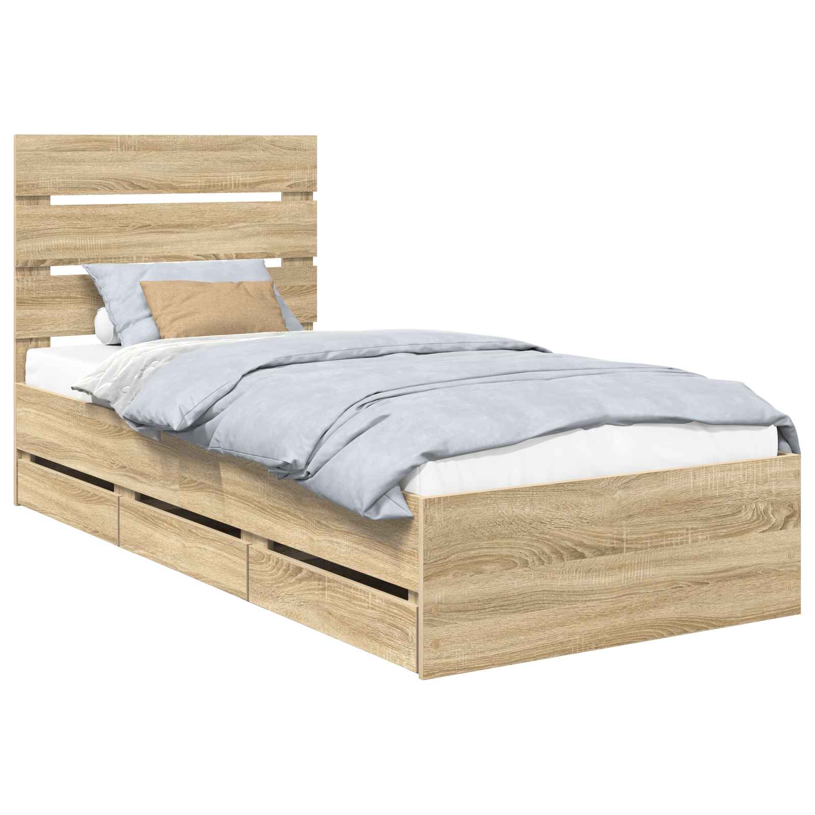 vidaXL Ramka łóżka Dąb Sonoma 100 x 200 cm Drewno inżynieryjne