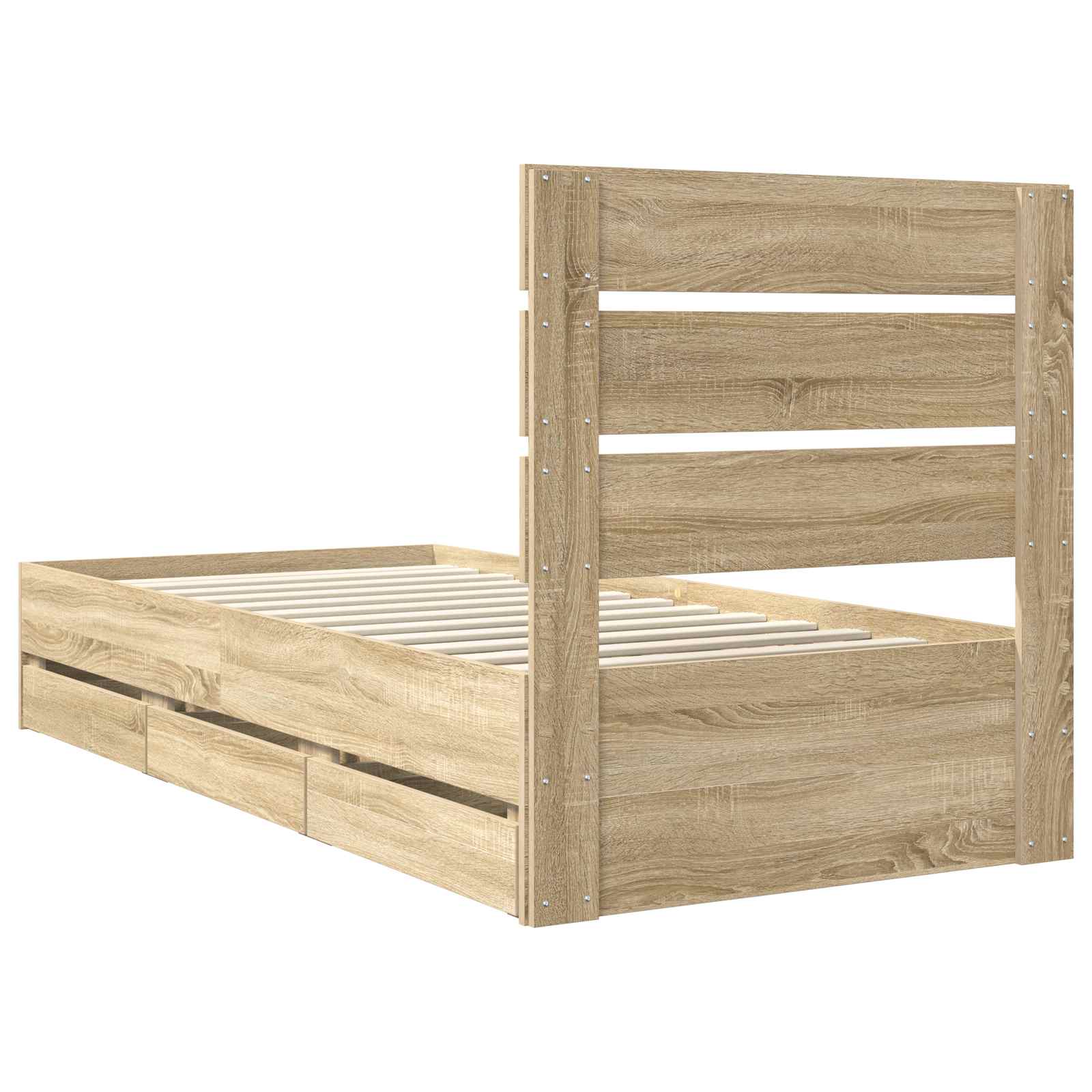 vidaXL Ramka łóżka Dąb Sonoma 100 x 200 cm Drewno inżynieryjne