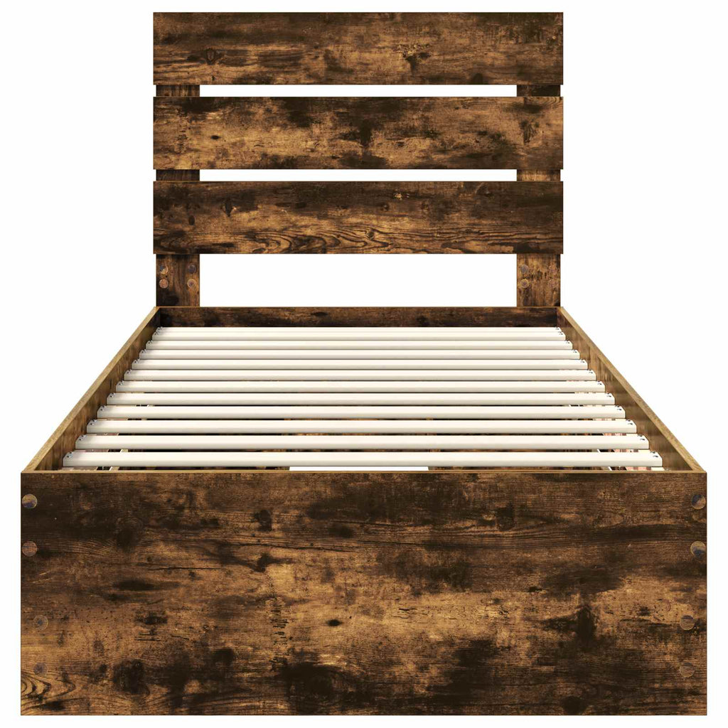 vidaXL Ramka łóżka Dąb wędzony 100 x 200 cm Drewno inżynieryjne