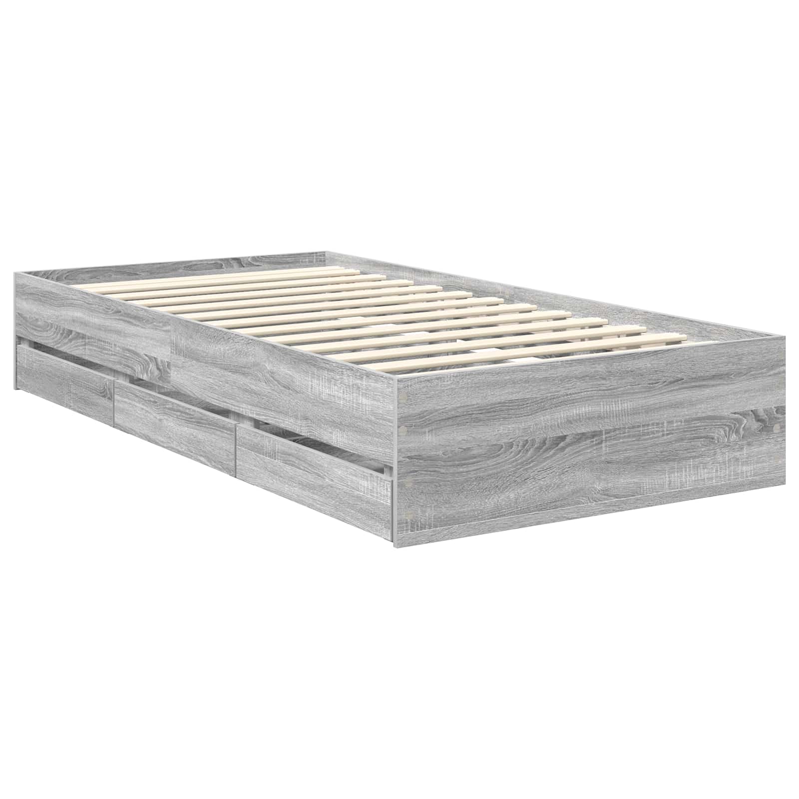 vidaXL Ramka łóżka Szary Sonoma 90 x 200 cm Drewno inżynieryjne
