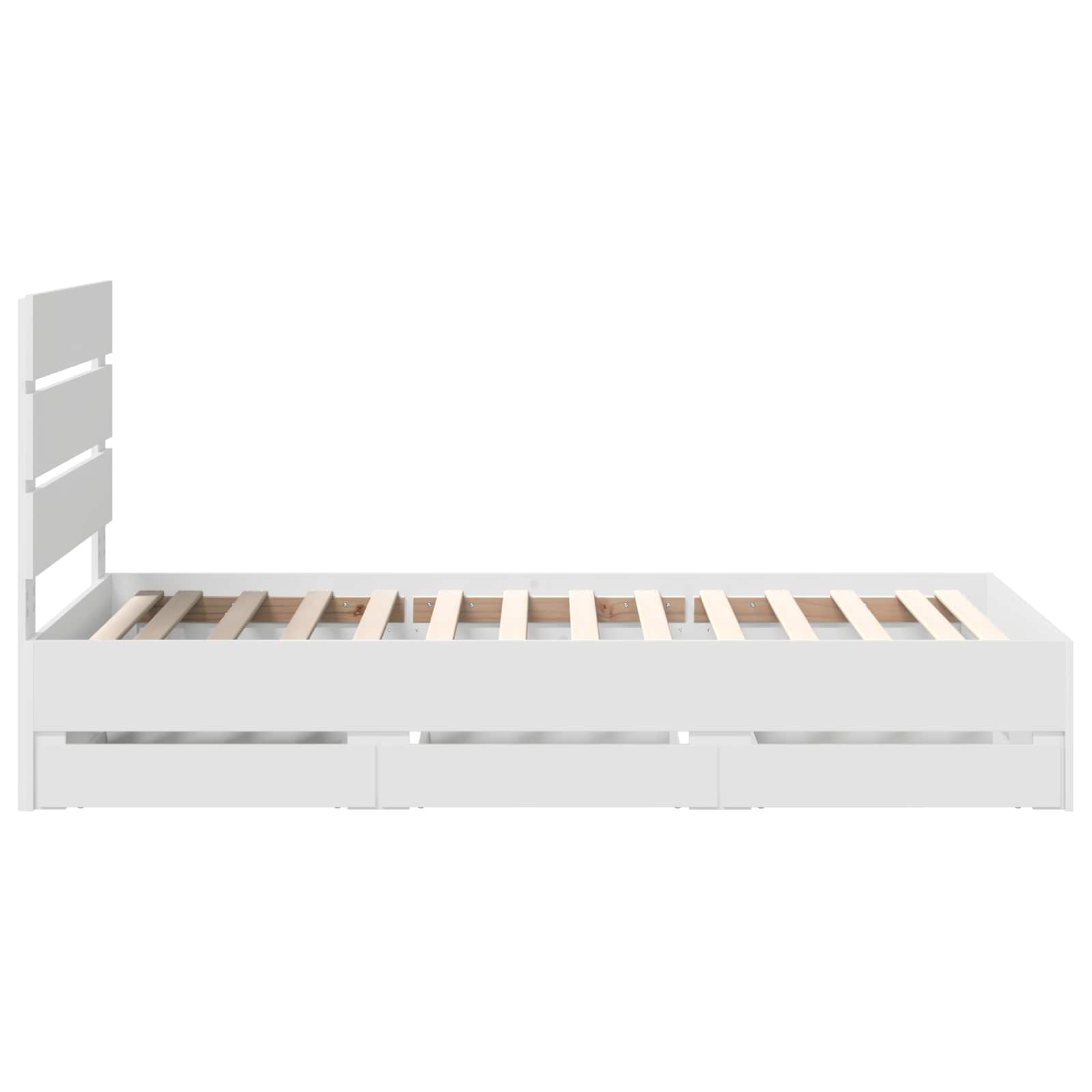 vidaXL Ramka łóżka z szufladą Biały 90 x 190 cm Drewno inżynieryjne