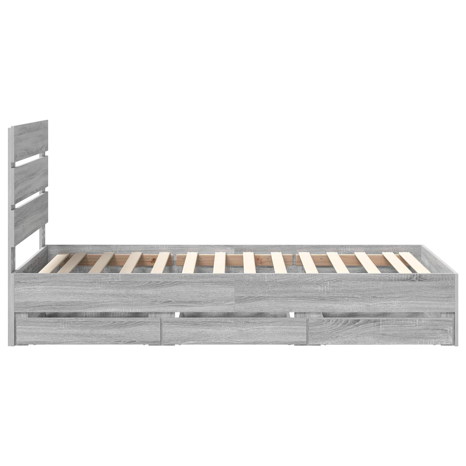 vidaXL Ramka łóżka Szary Sonoma 75 x 190 cm Drewno inżynieryjne