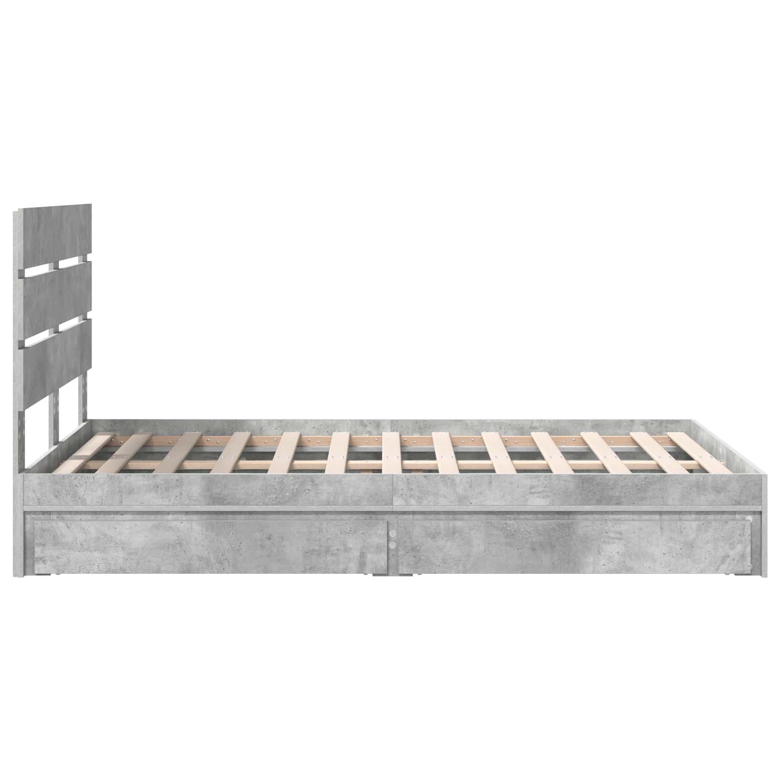 vidaXL Łóżko z miejscem do przechowywania Betonowy szary 135 x 190 cm