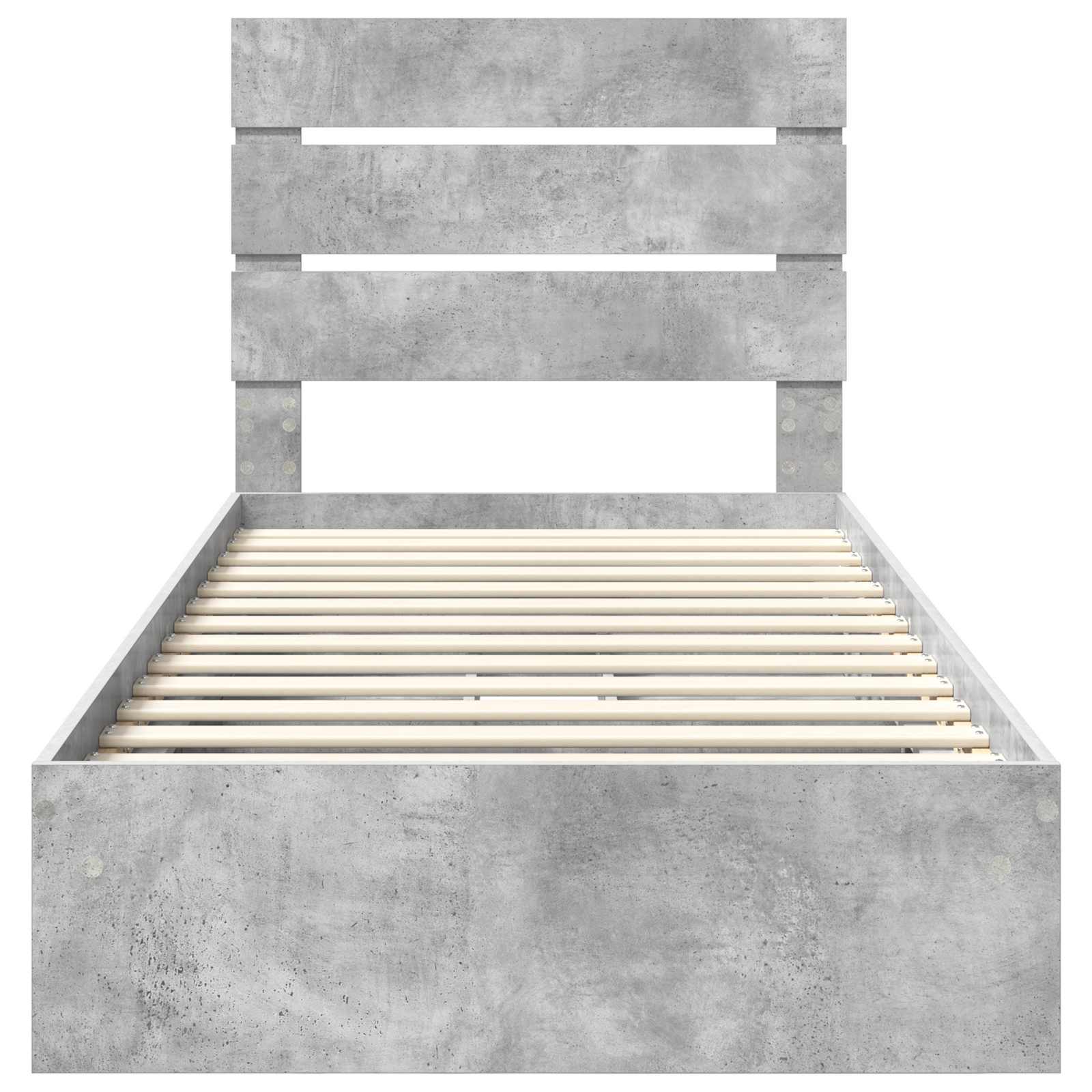 vidaXL Łóżko z miejscem do przechowywania Betonowy szary 70 x 190 cm