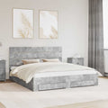 vidaXL Ramka łóżka Betonowy szary 200 x 200 cm Materiał drewnopochodny